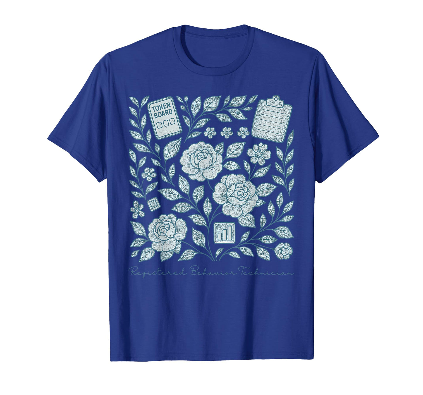 Retro Floral Registered Behavior Technician RBT Therapist T-Shirt