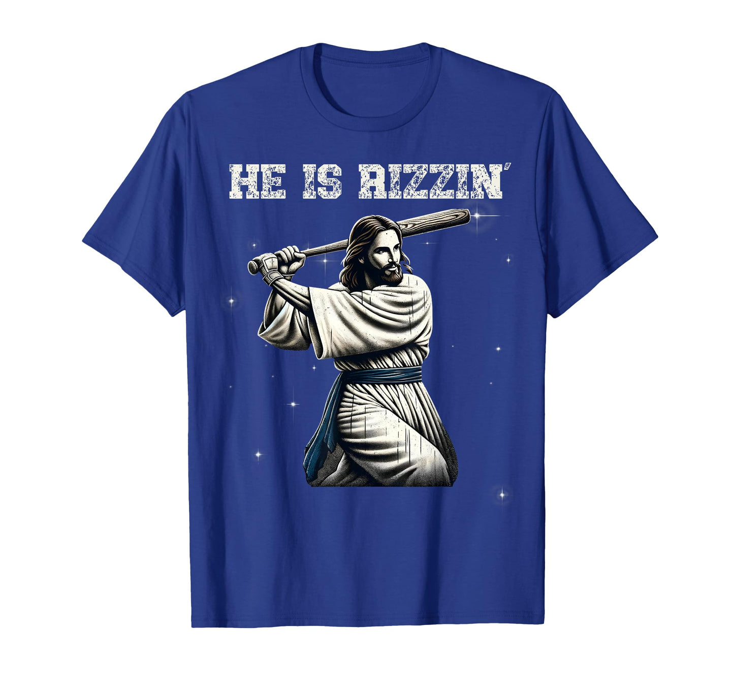 He is Rizzin Jesus Playing Baseball Funny Sports Rizz T-Shirt