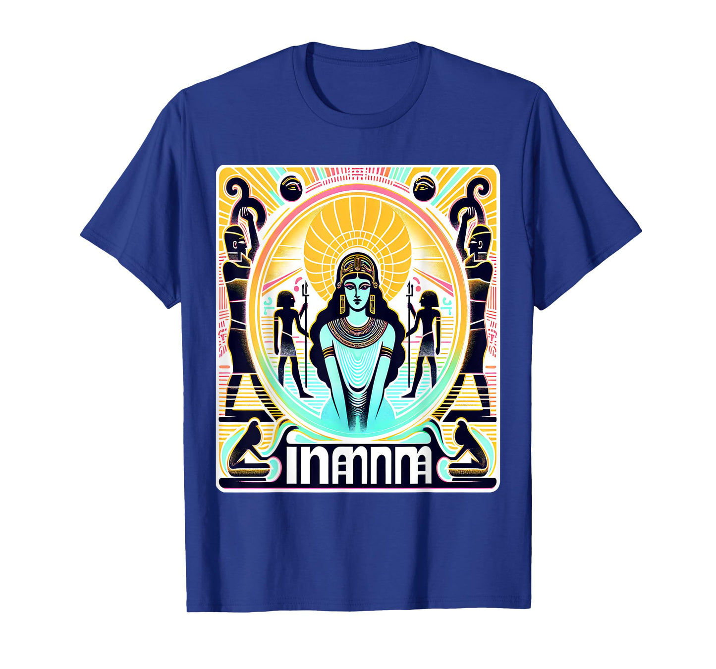 Inanna Sumerian Deity Mythology Unisex-Adults T-Shirt Black Small Ancient Mythology Themed Graphic Retro Unique Ancient Sumerian Mythology Theme