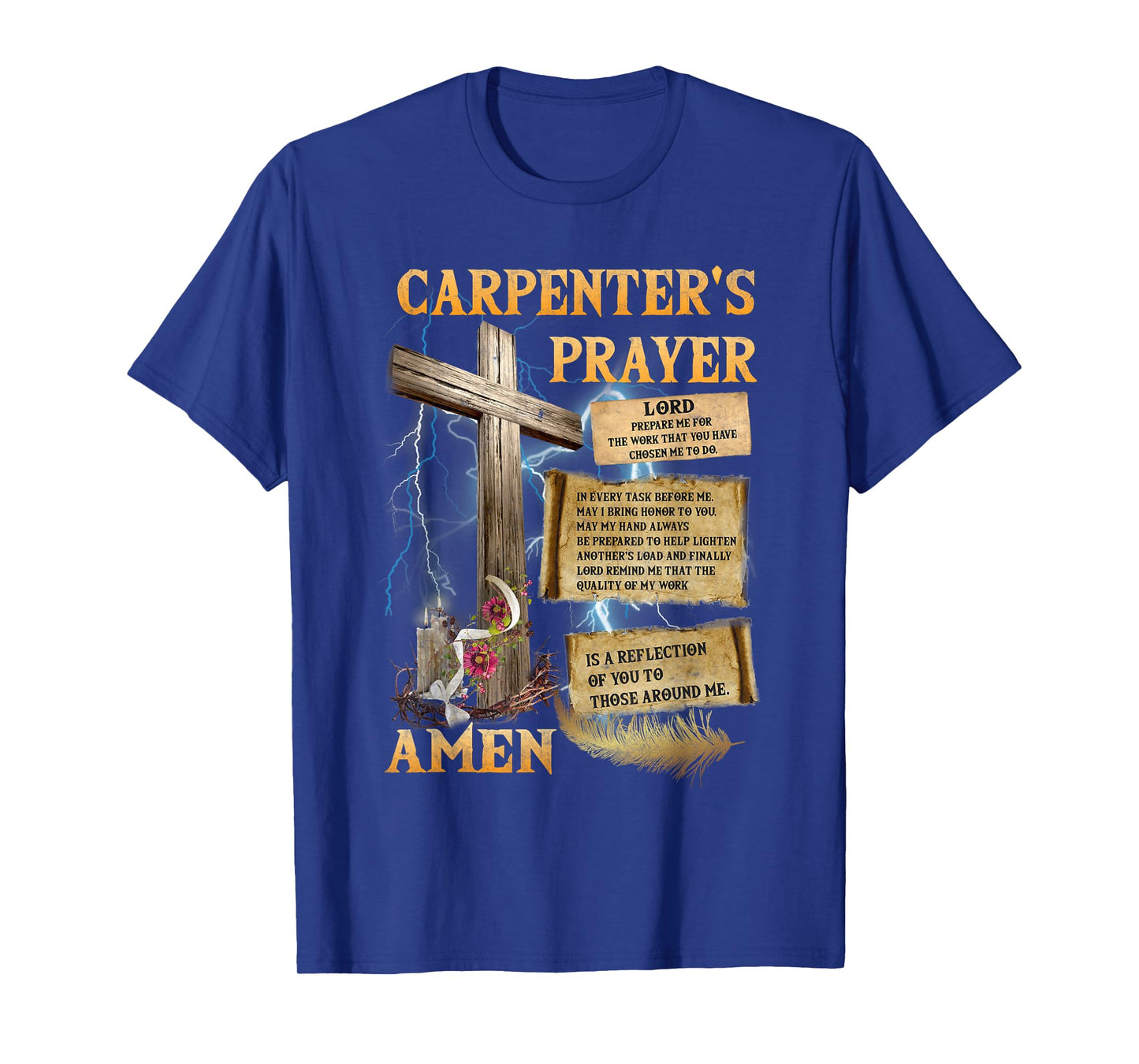 The Carpenter's Prayer Christian Present Jesus Carpeting T-Shirt