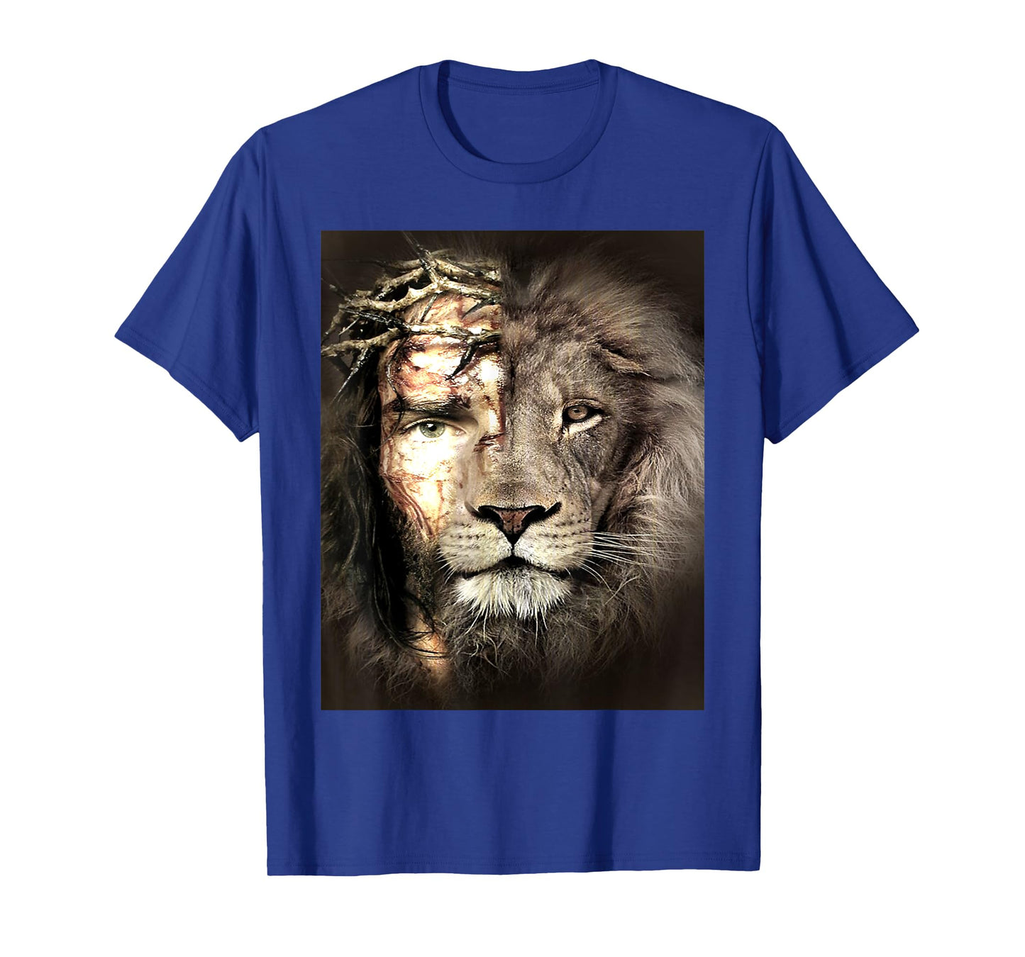 Judah - Jesus And Lion In A Face - A Half Face Jesus God T-Shirt