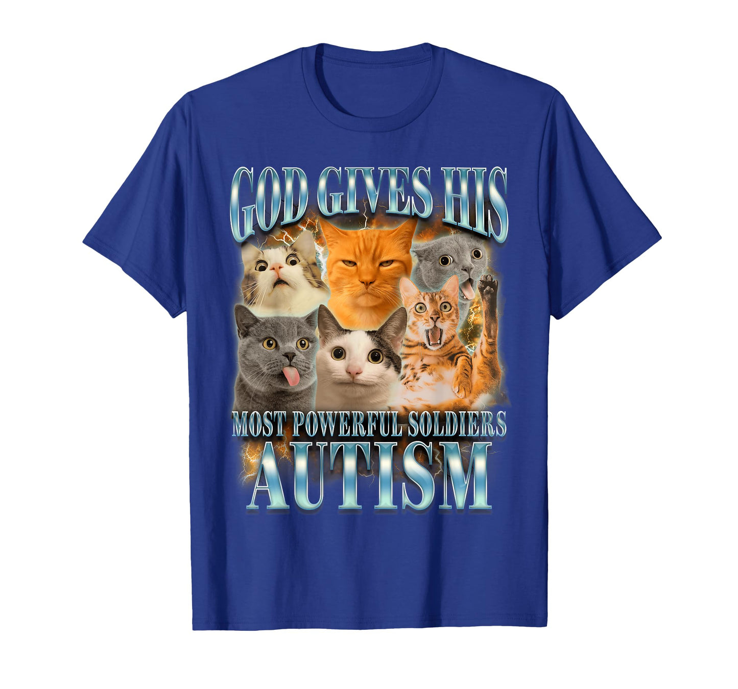 Autism Cat Lover God Gives His Most Powerful Soldiers Autism T-Shirt