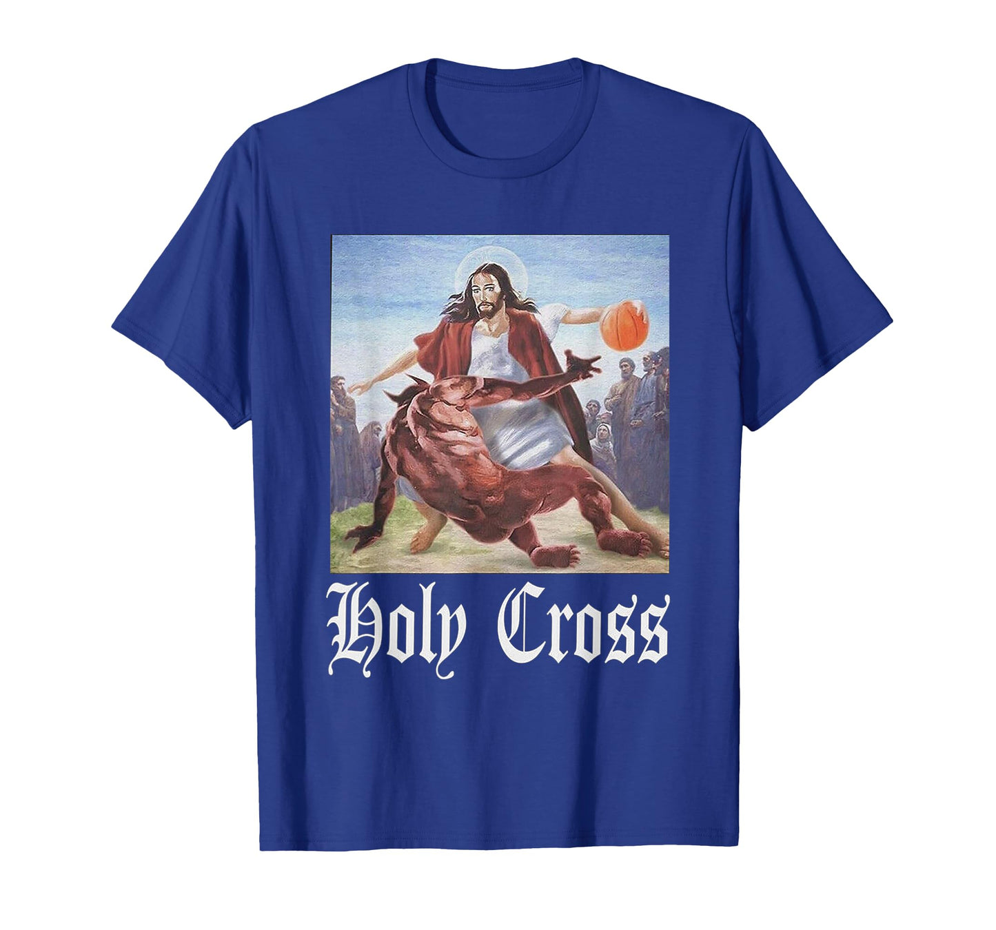 Not Today Satan Jesus Crossover Basketball Holy Cross T-Shirt