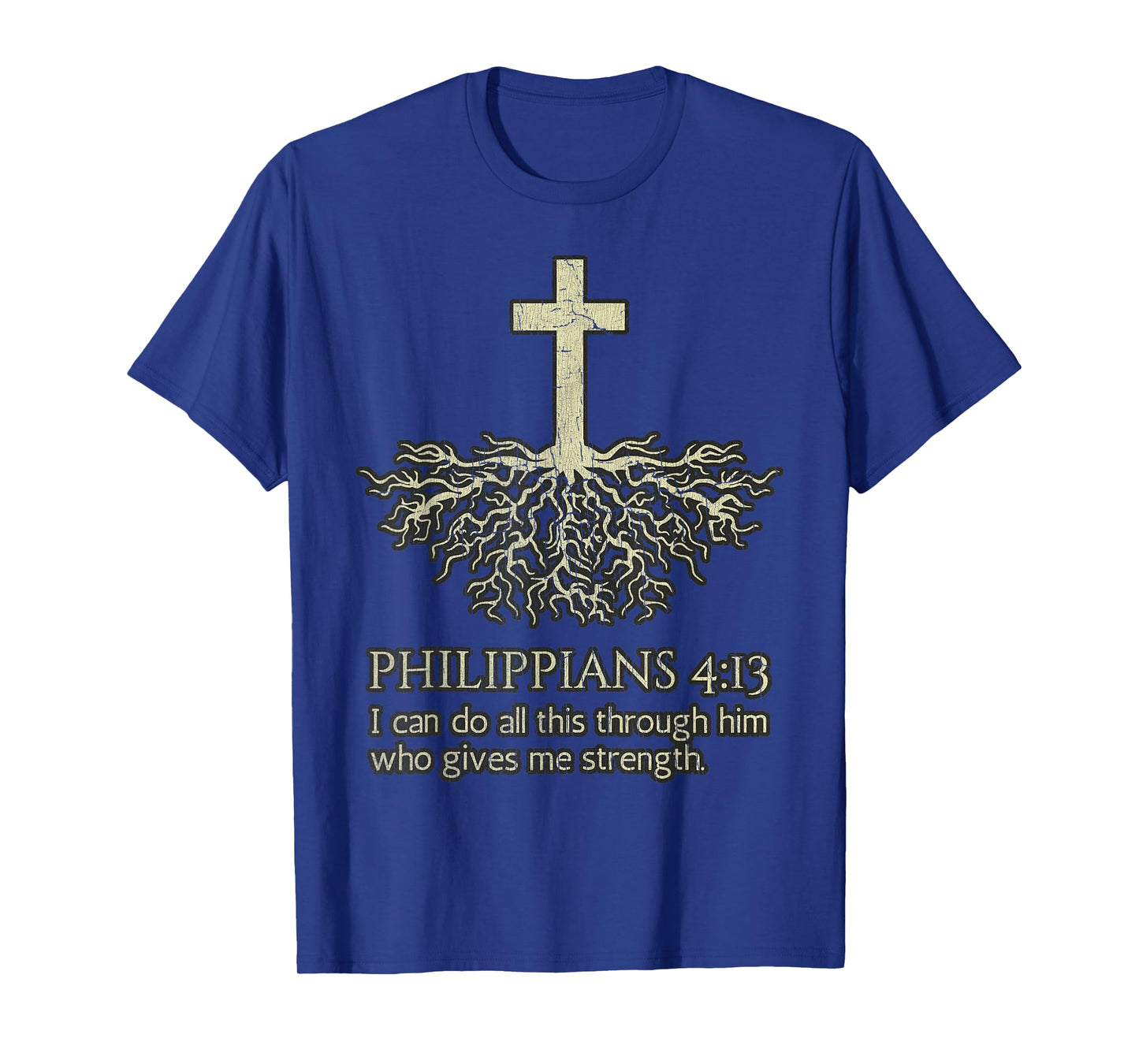 Philippians 4 13 Bible Verse With Jesus Cross T-Shirt