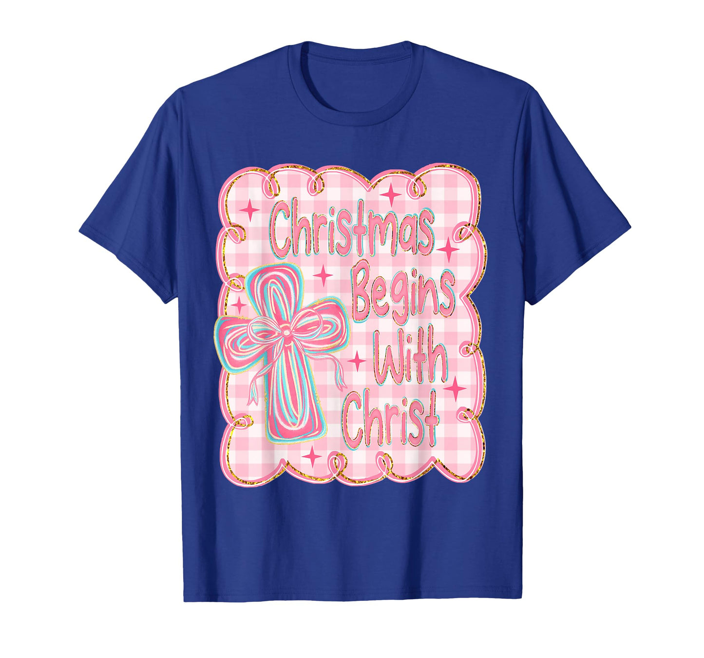 Christmas Begins with Christ Snowman Christian Religious T-Shirt