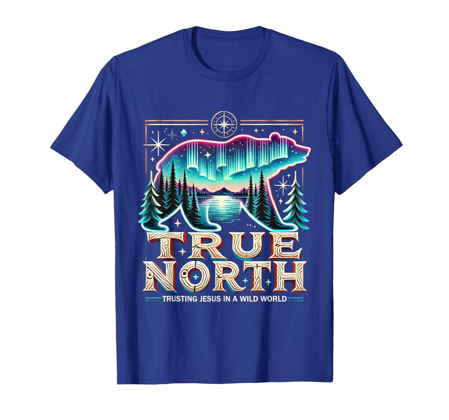 True North Compass Bear Christian Outdoor Faith Summer Camp T-Shirt