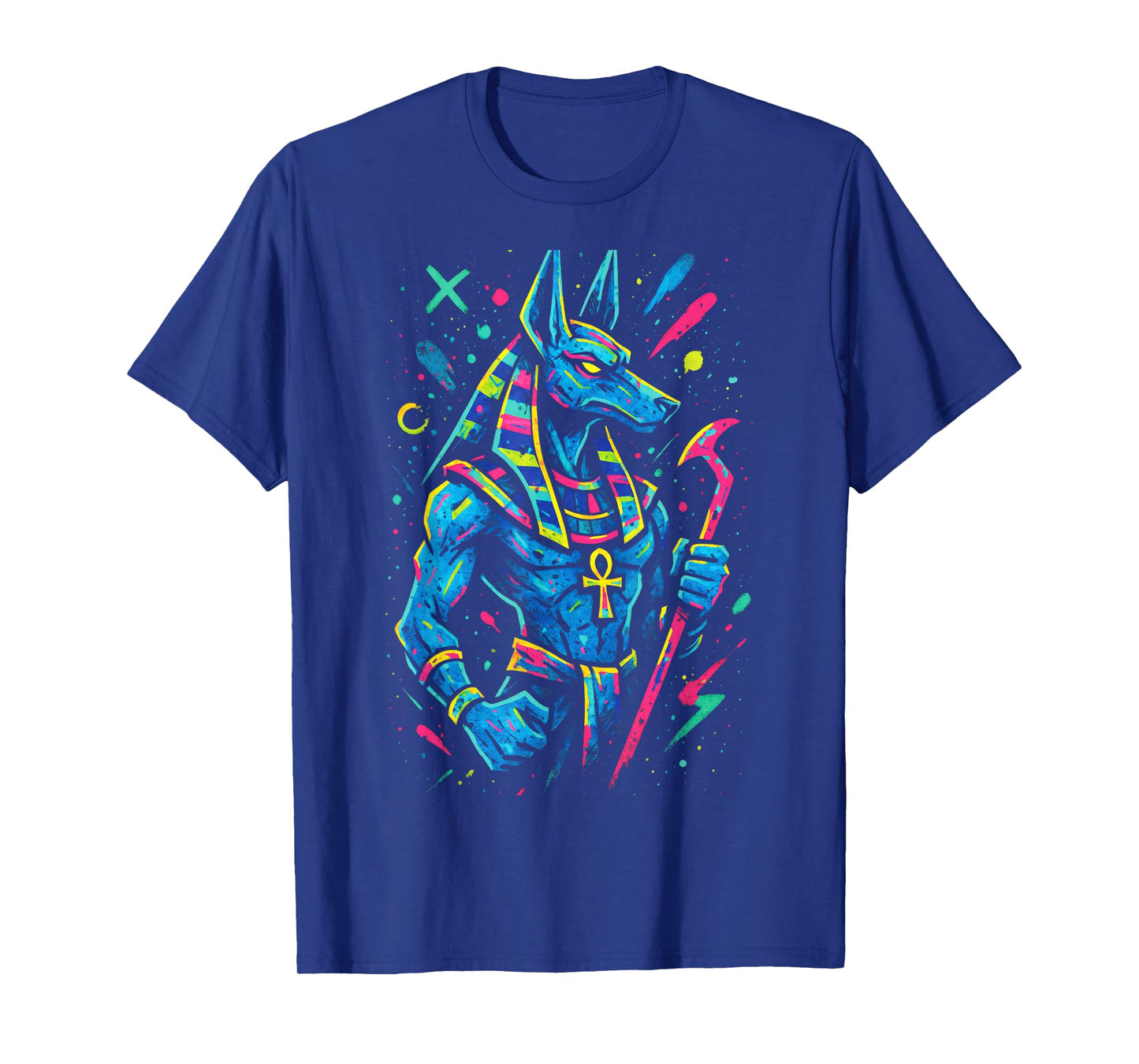 Anubis - Egyptian Death God with Hieroglyphs T-Shirt