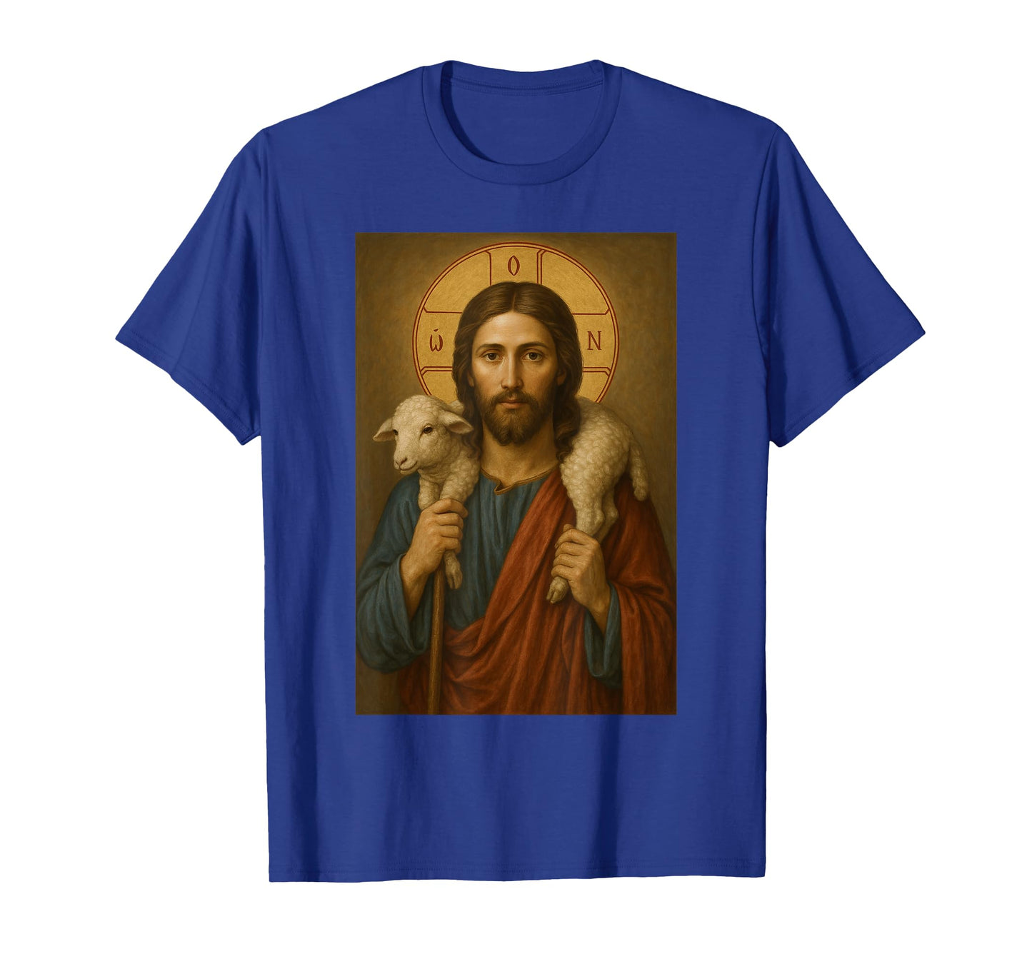 Orthodox Christ The Good Shepherd Icon - Lamb of God T-Shirt