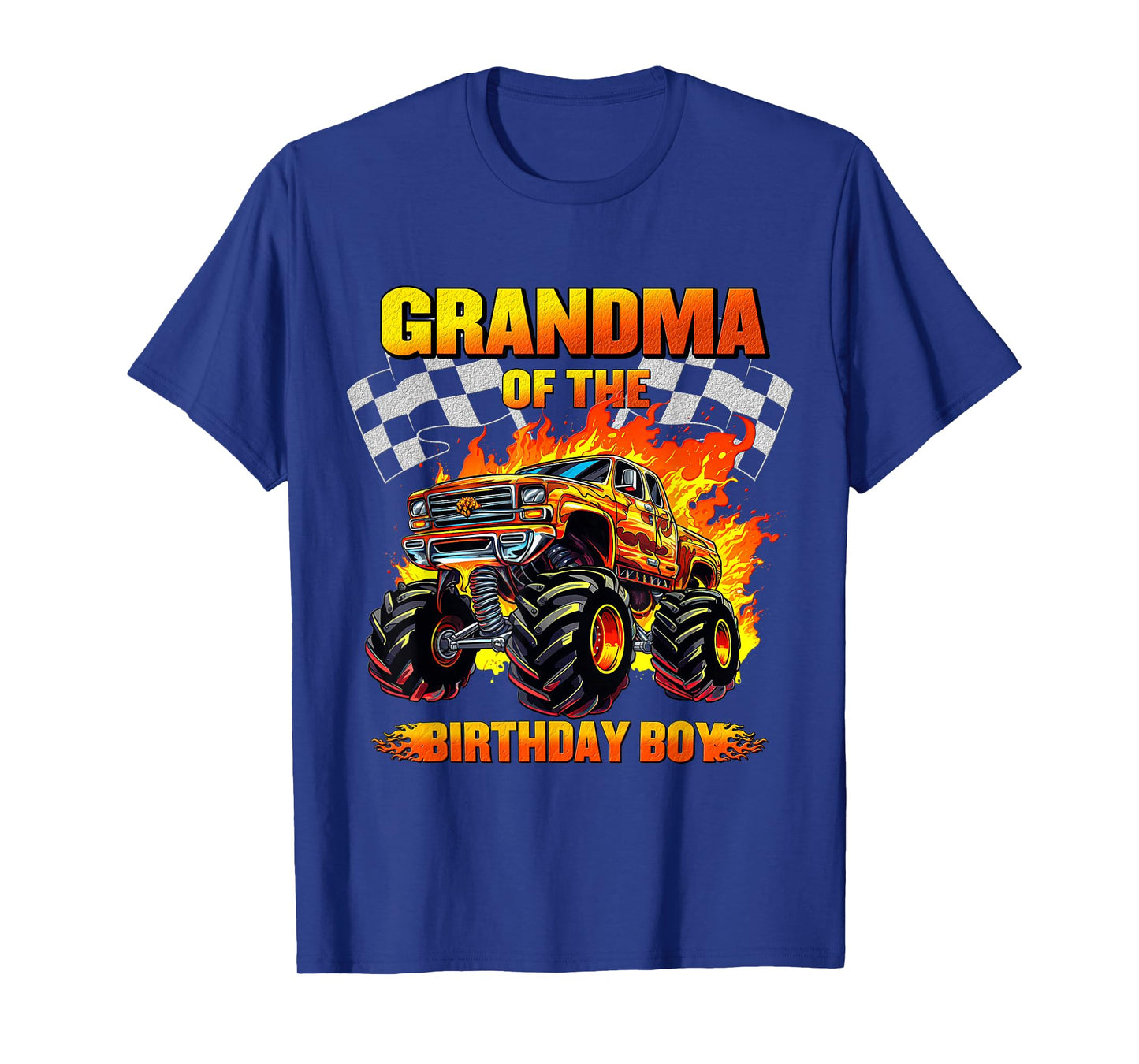 Grandma Of The Birthday Boy Monster Truck Family Matching T-Shirt