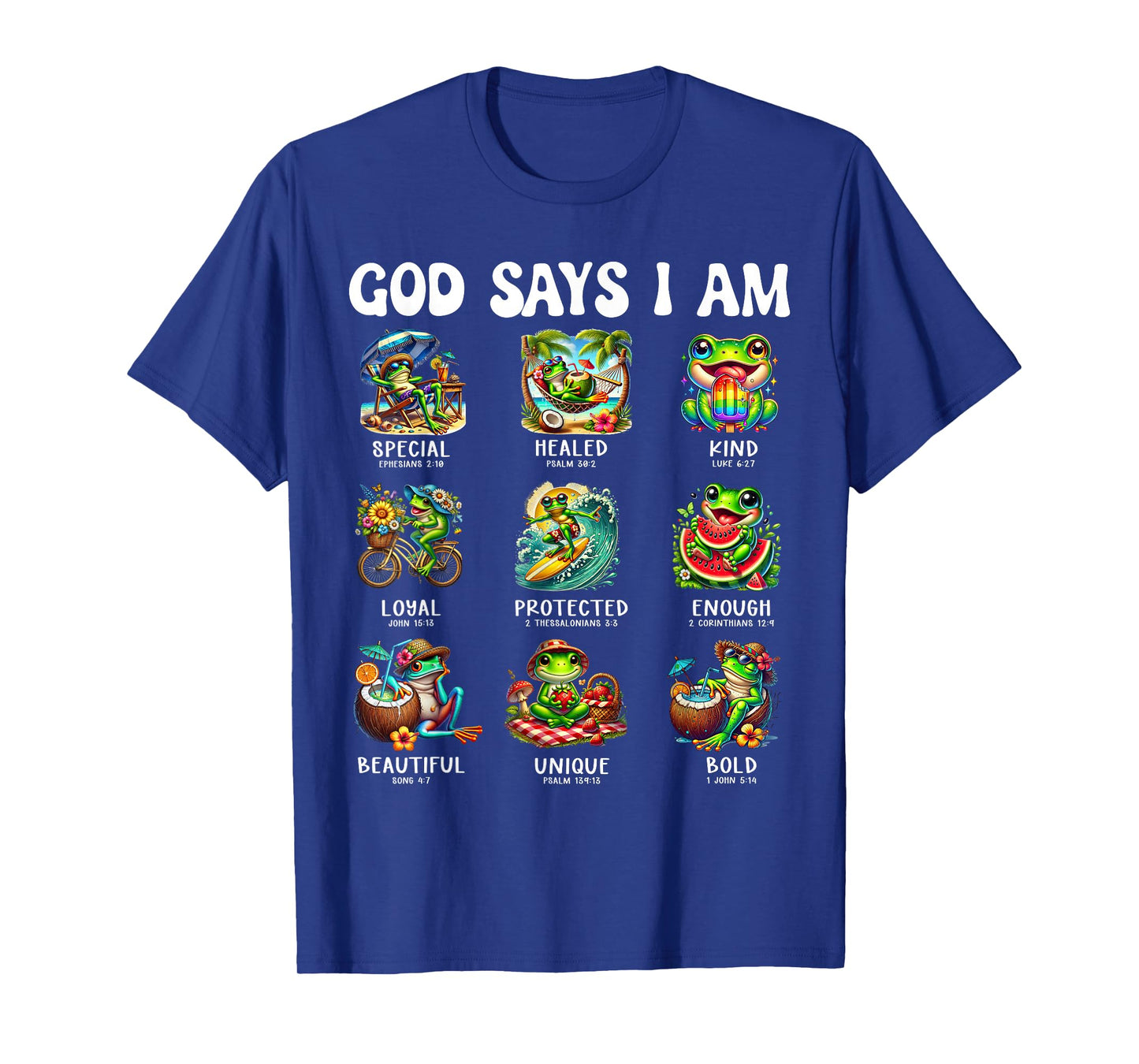 God Says I Am Cute Frog Scripture Bible Design T-Shirt