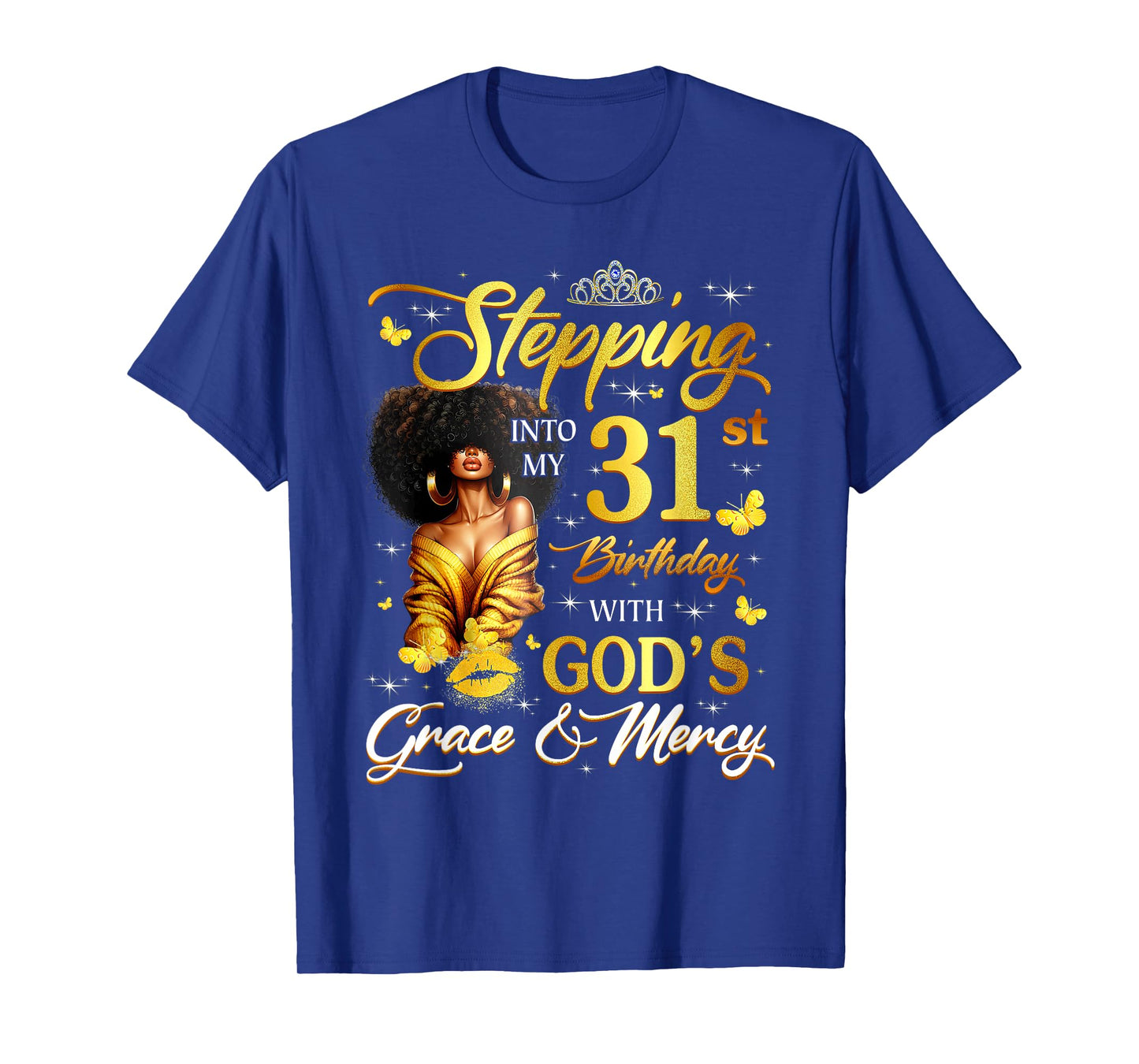 Stepping Into My 31st Birthday Black Queen Bday T-Shirt