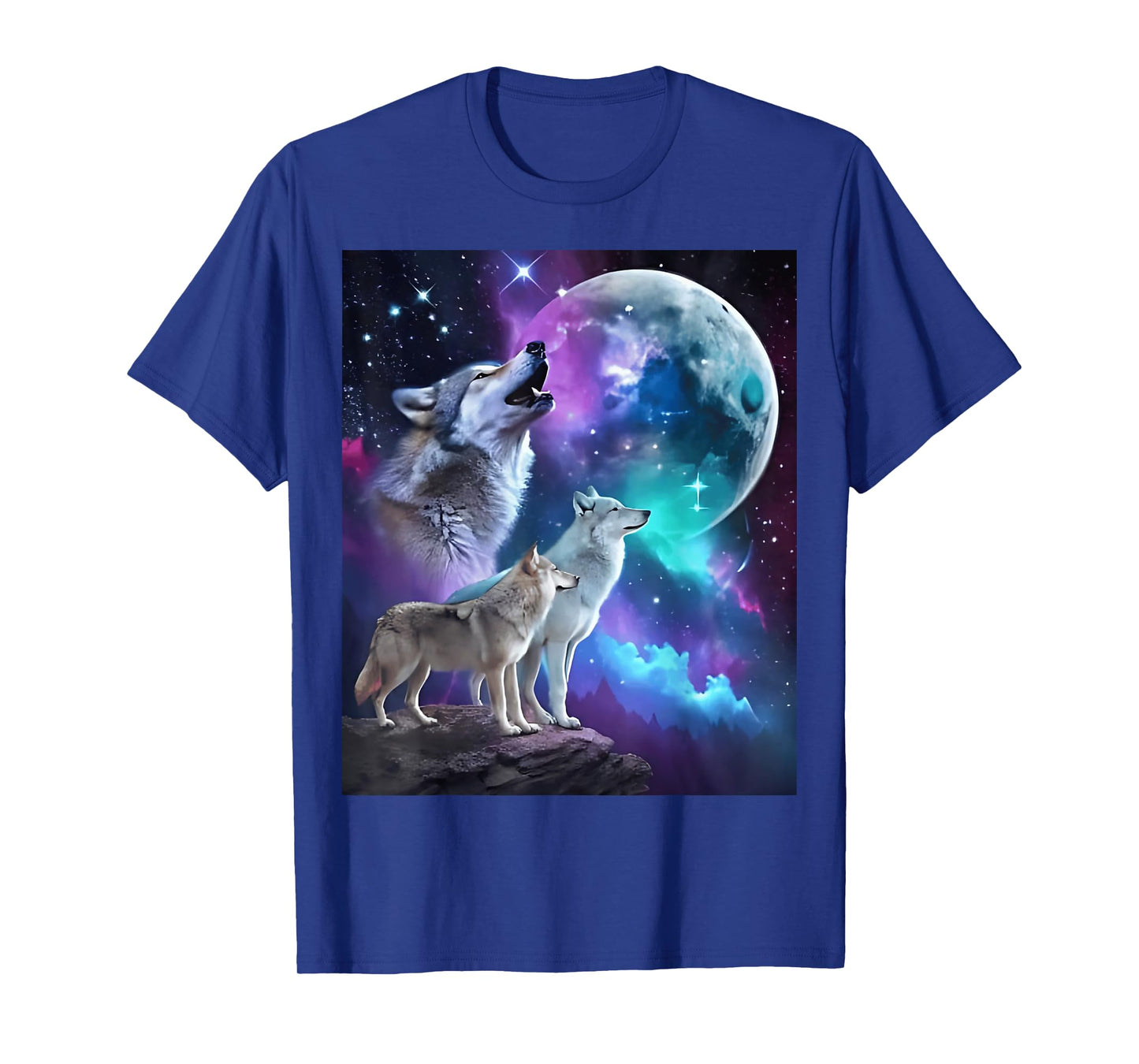3 Wolf Moon Howling Wolf Head Funny Wolves For Men Women Fun T-Shirt