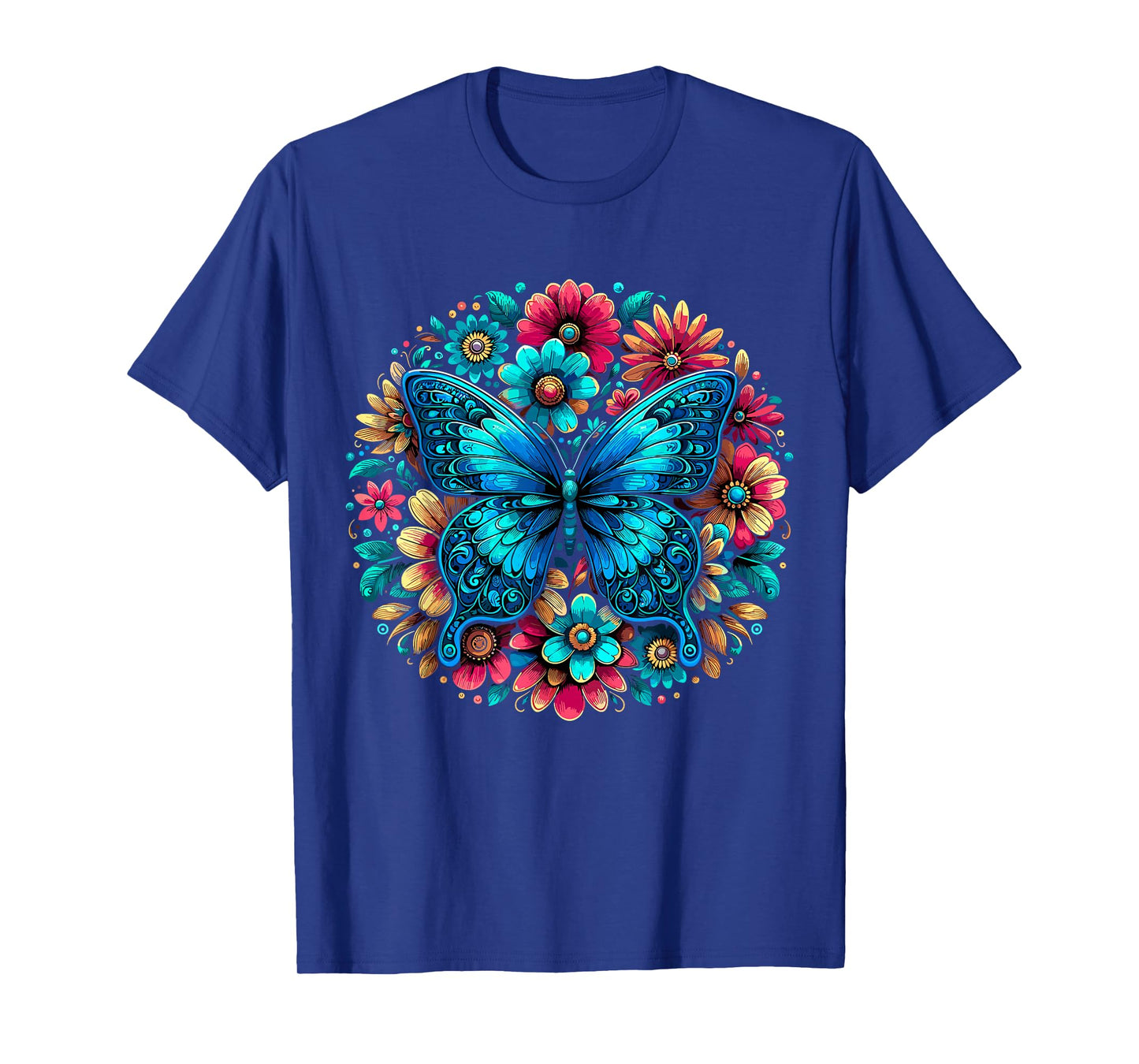 Butterfly With Flowers Aesthetic Butterfly T-Shirt
