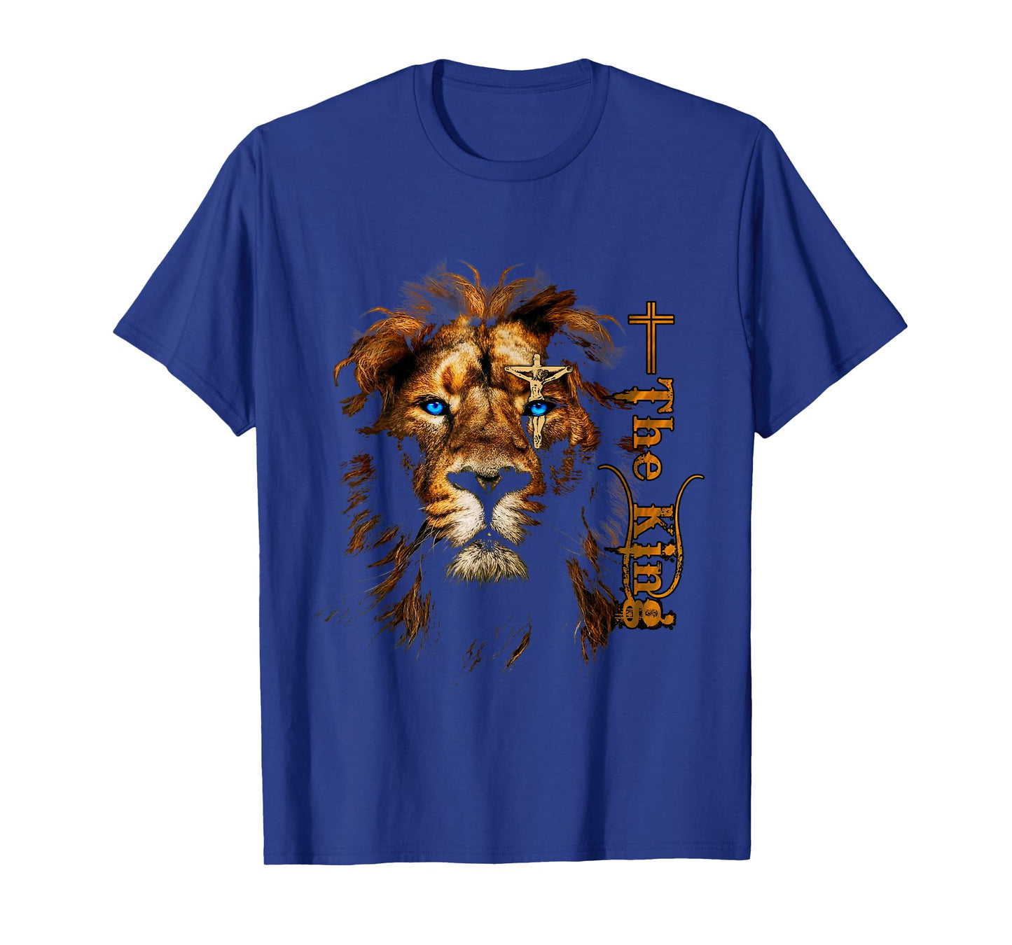 Jesus Christ Lion Art With Cross One Eye The King Savior T-Shirt