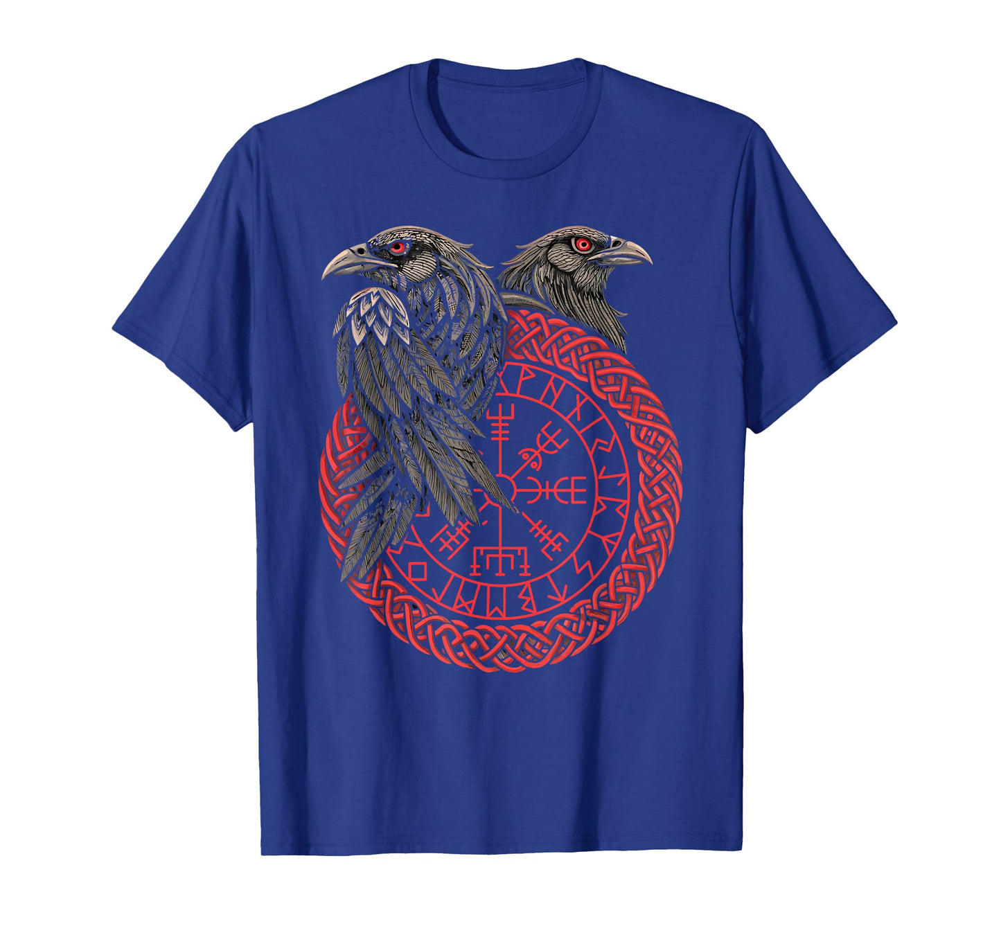 Retro Viking Compass Vegvisir Nordic Rune Raven T-Shirt