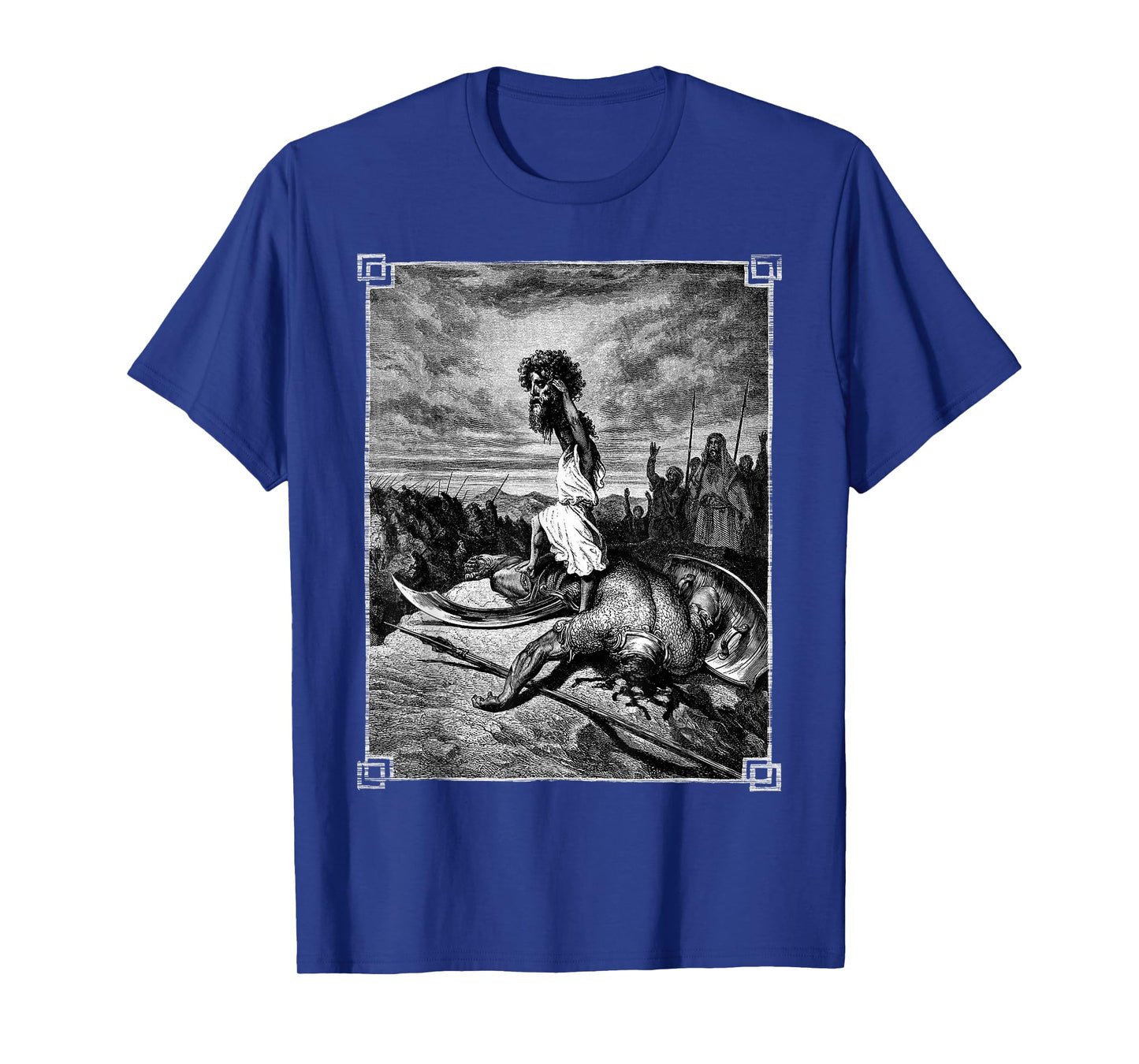 David slays Goliath Bible art Occult Gothic Medieval Grunge T-Shirt