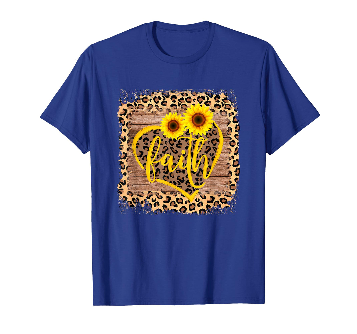 Leopard Faith Christian Bible Verse Sunflower Religious Gift T-Shirt