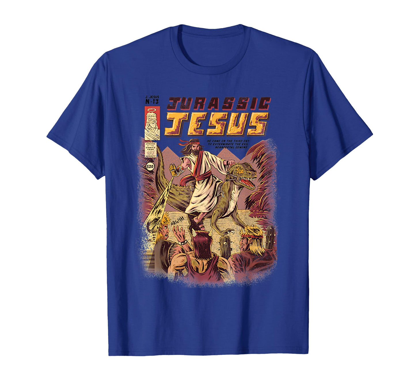 Vintage Funny JURASSIC JESUS Retro Christian Gifts Dinosaur T-Shirt
