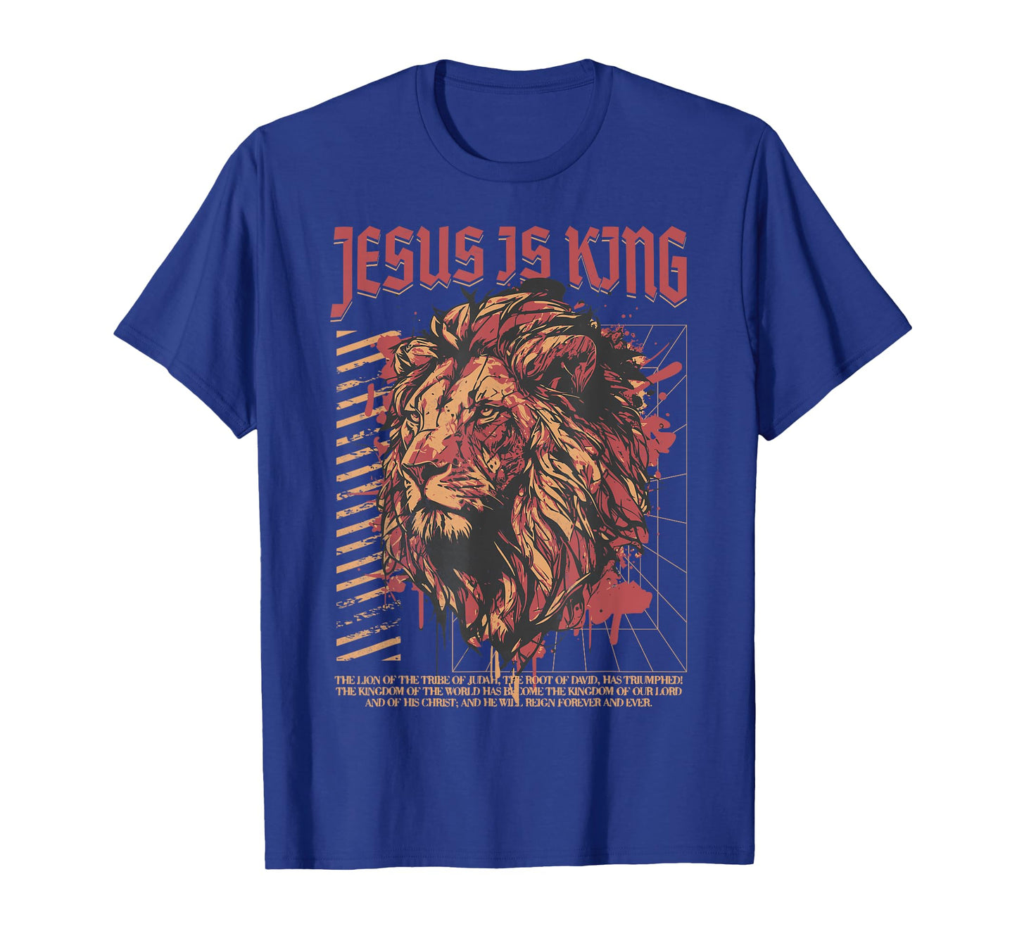 Jesus is King Christian Lion Bible Scripture Faith Quote T-Shirt