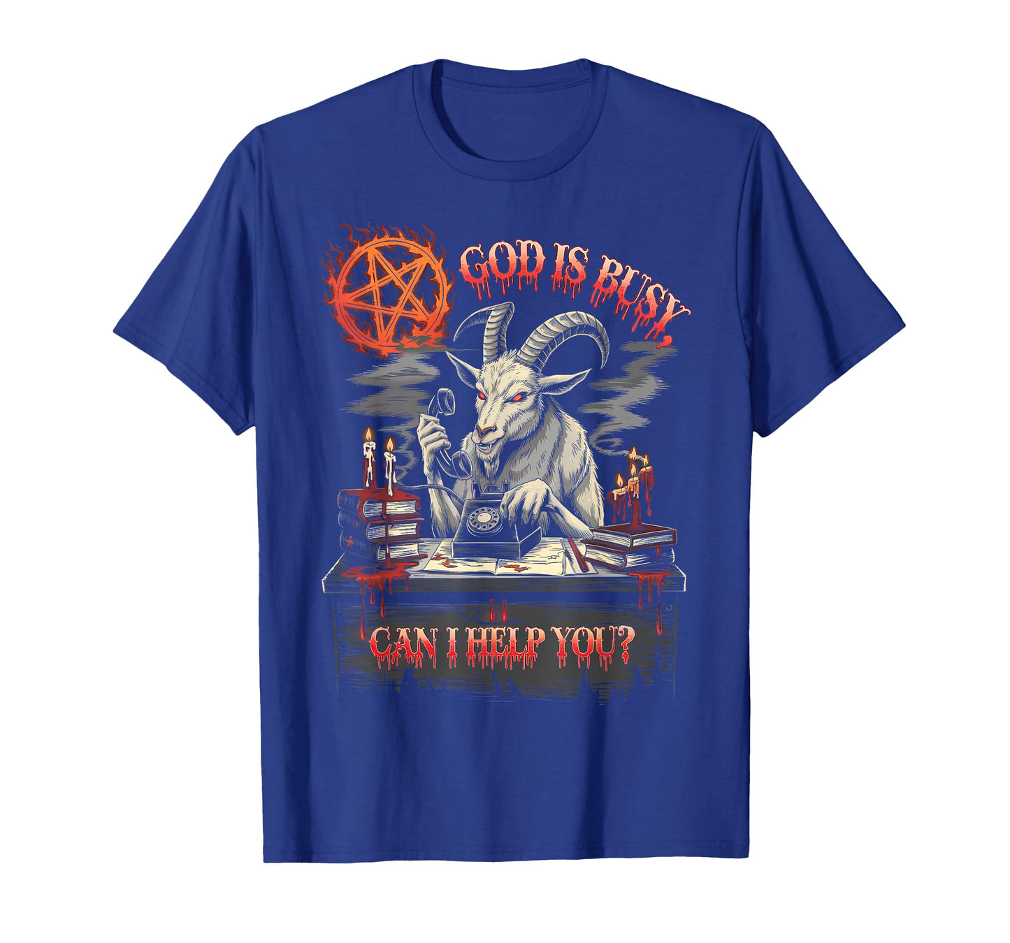 Satanic Goat Office Demon Occult Funny Sarcastic T-Shirt