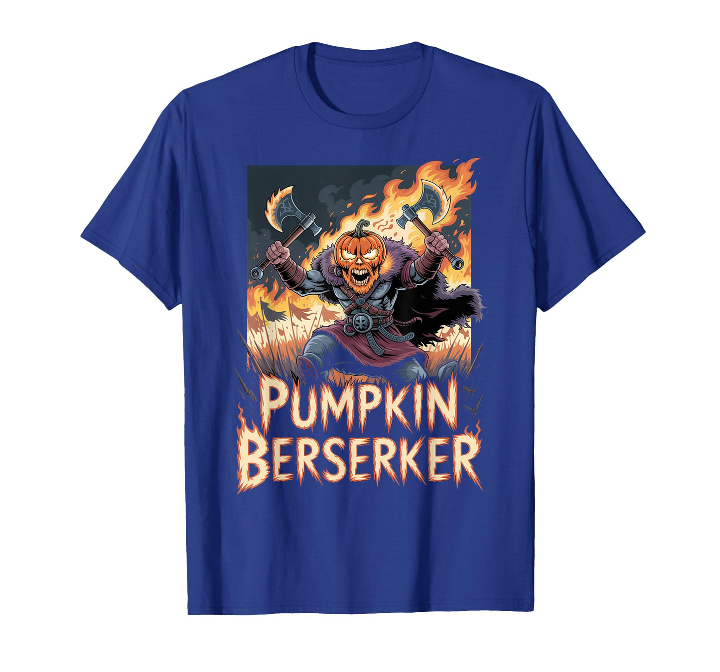 Pumpkin Warrior - Halloween Norse Mythology Berserker Viking T-Shirt