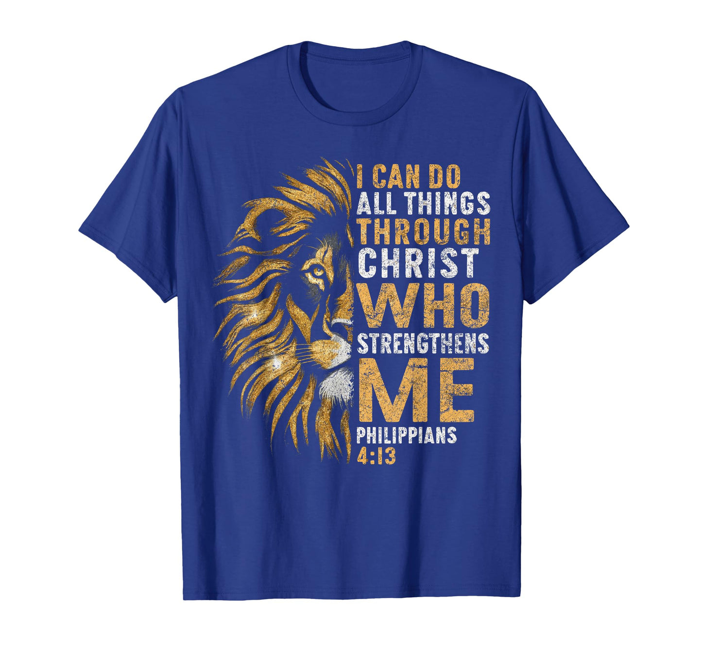 Christian I Can Do All Thing Through Christ Lion Faith Bible T-Shirt