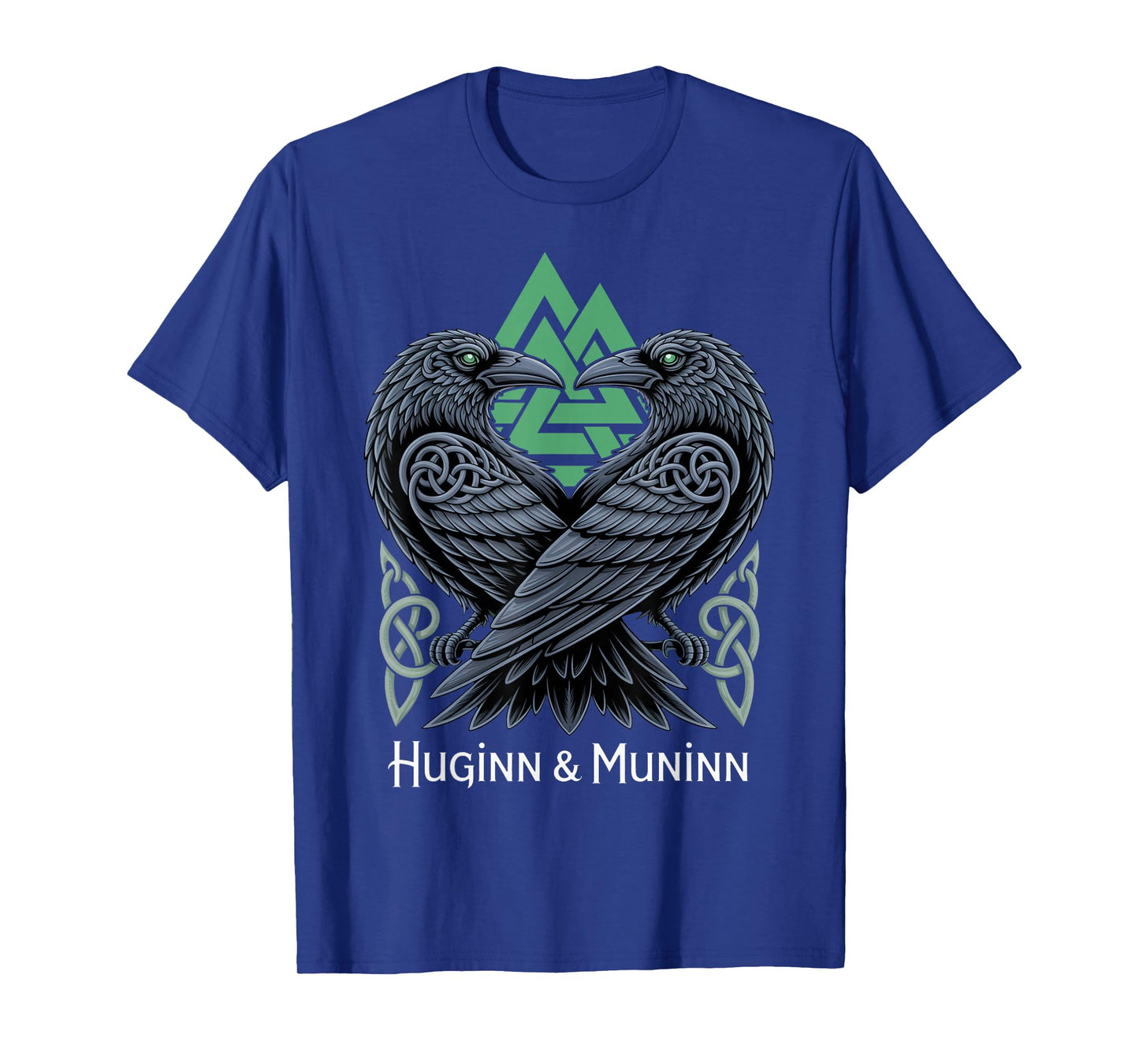 Norse Walhalla Huginn Muninn Celtic Viking Symbol Valknut T-Shirt