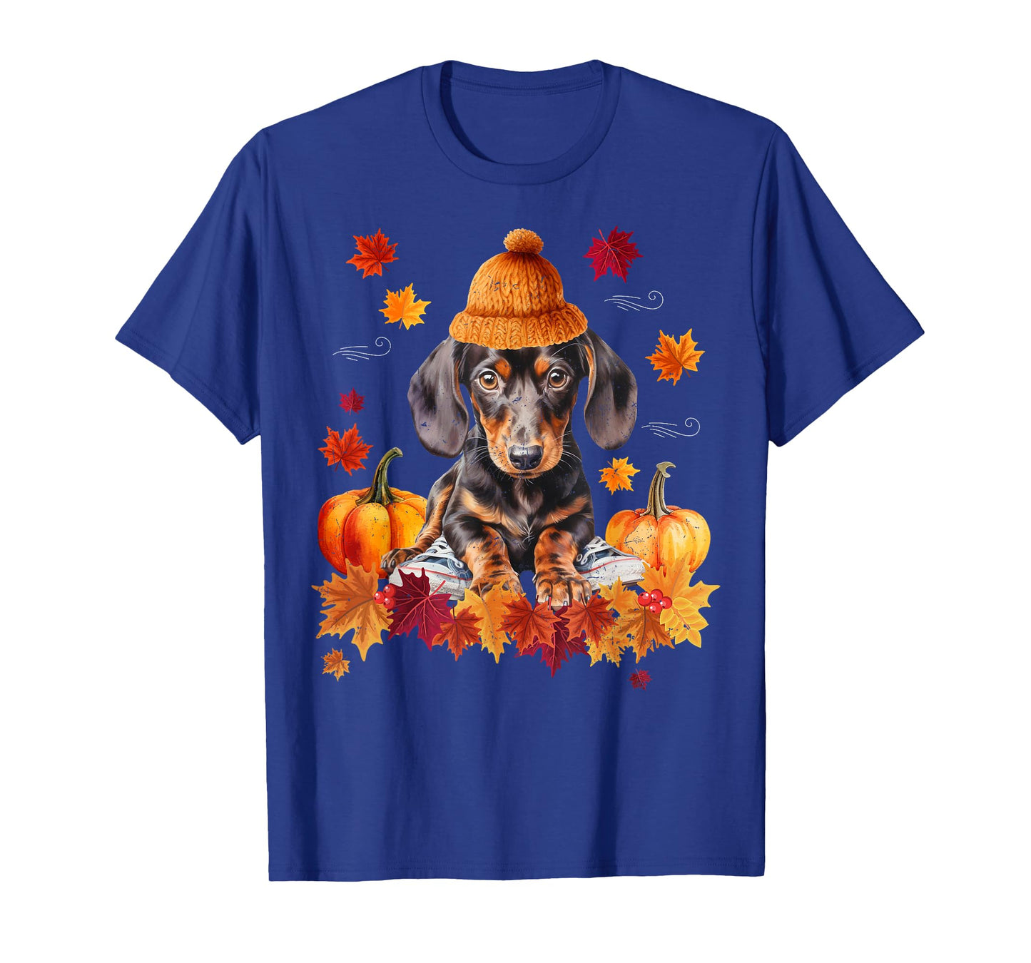 Dachshund Hello Autumn Leaf Fall For Dog Lover Men Women Girls Kids T-Shirt