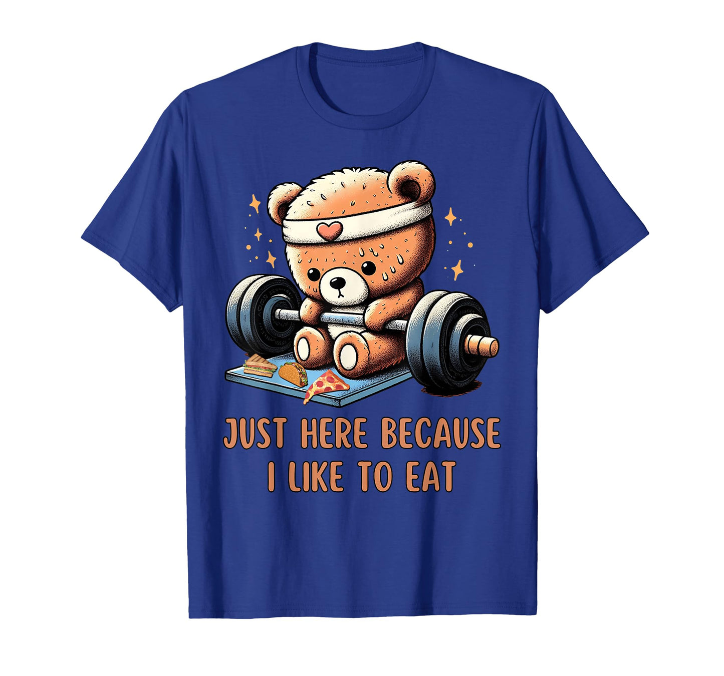 Funny Animal Teddy Bear Lifting Weights Gym Foodie Quotes T-Shirt