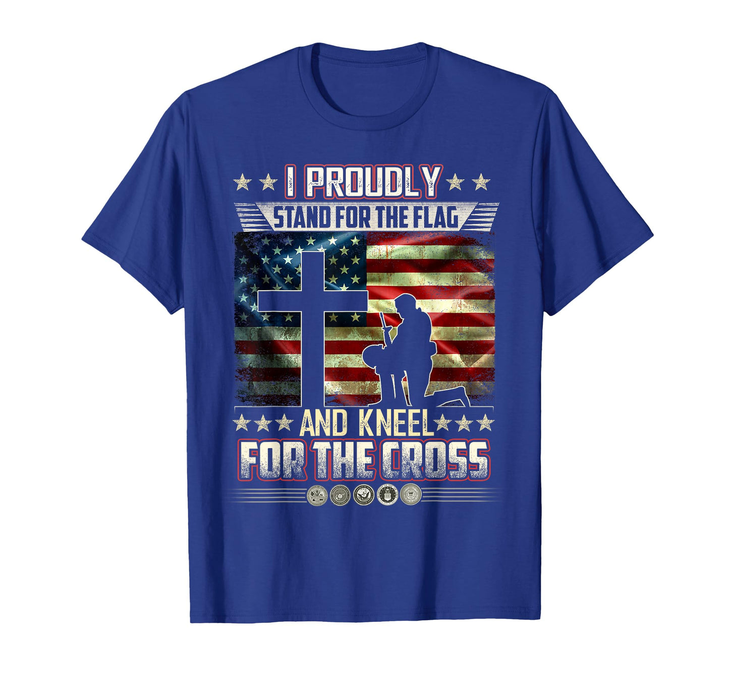 I Stand For The Flag And Kneel For The Cross US Flag Veteran T-Shirt