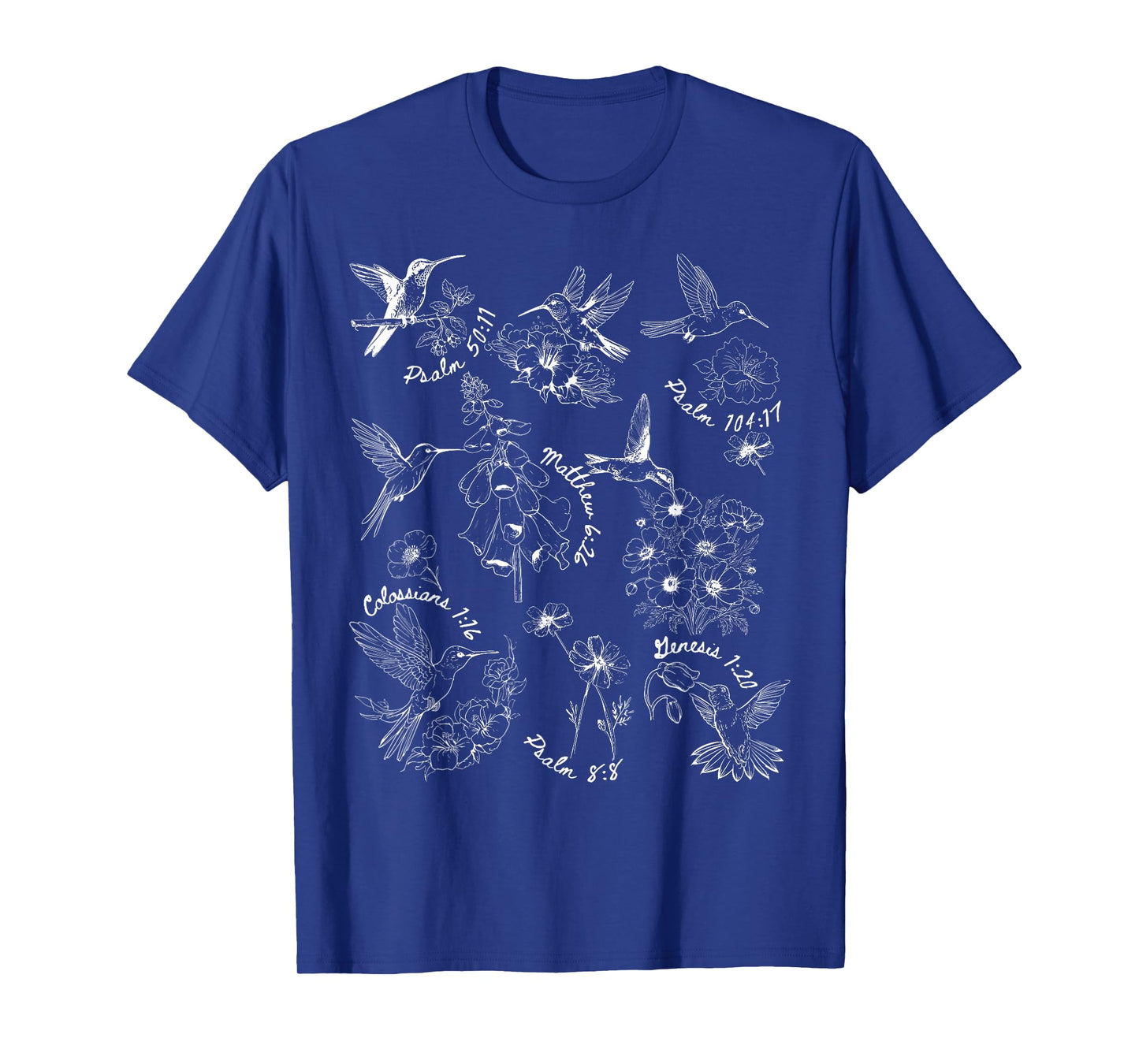 Hummingbird Botanical Bible Verse Christian Nature Lovers T-Shirt