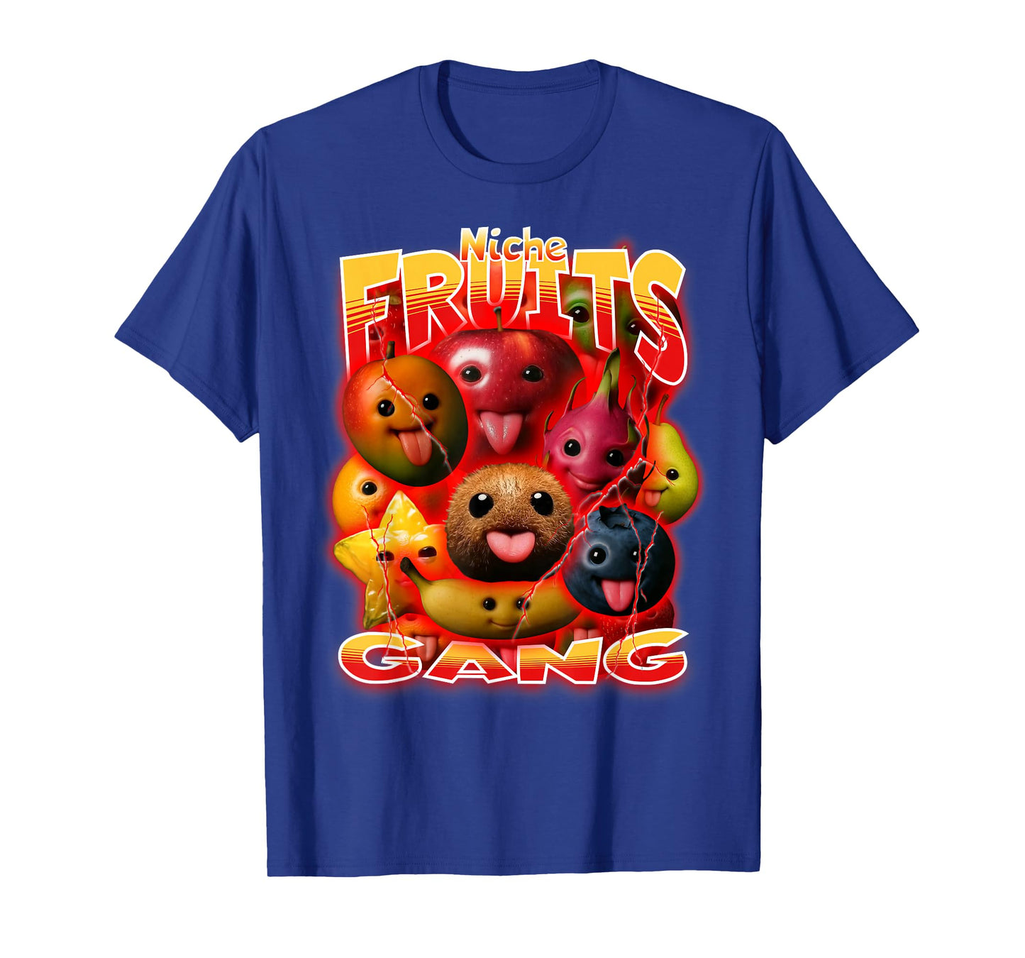 Funny Silly AI Fruits gen z Meme BrainRot Niche Fruits Gang T-Shirt