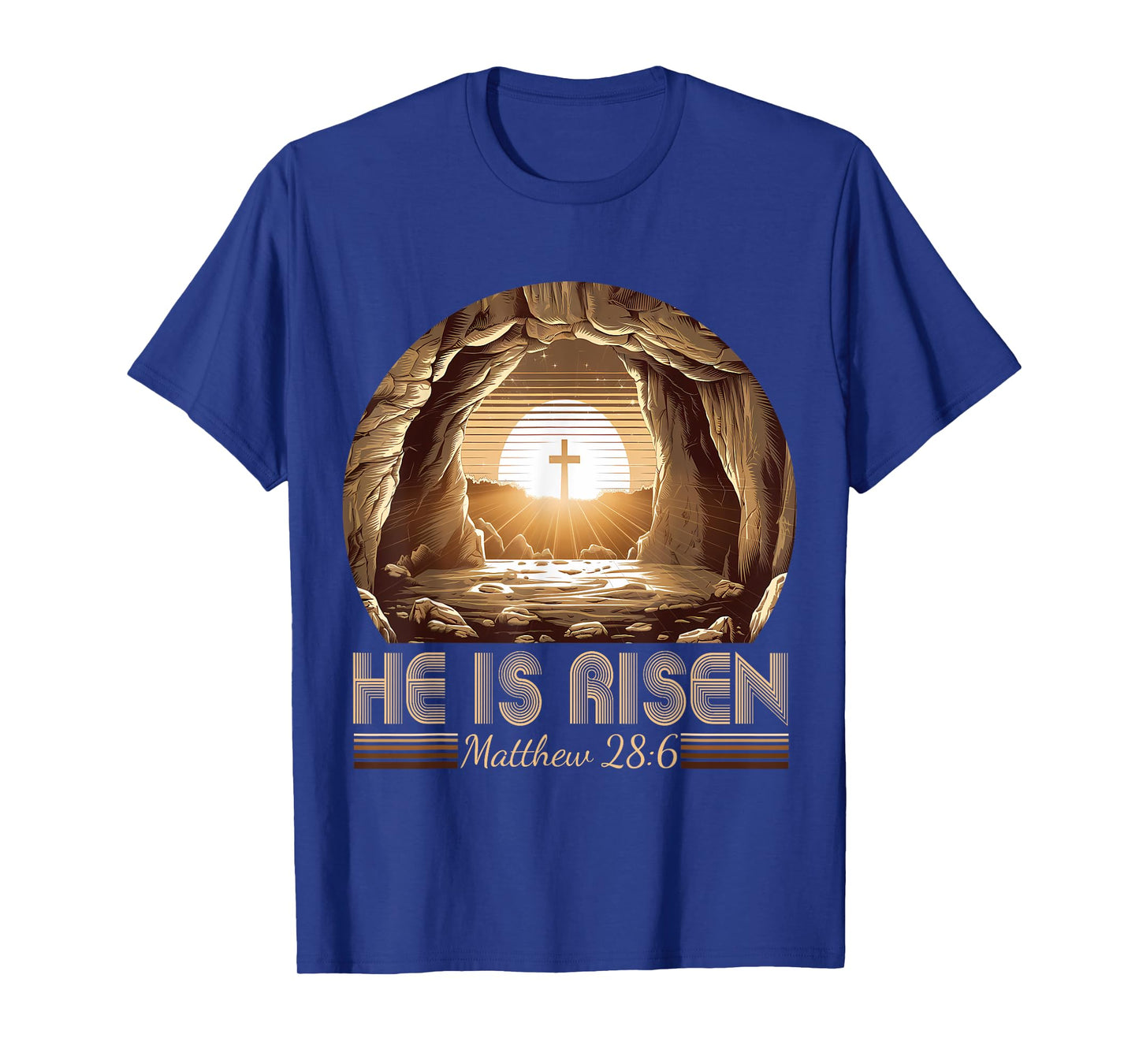 Easter Christian He Is Risen Jesus Empty Tomb Men Women Kids T-Shirt