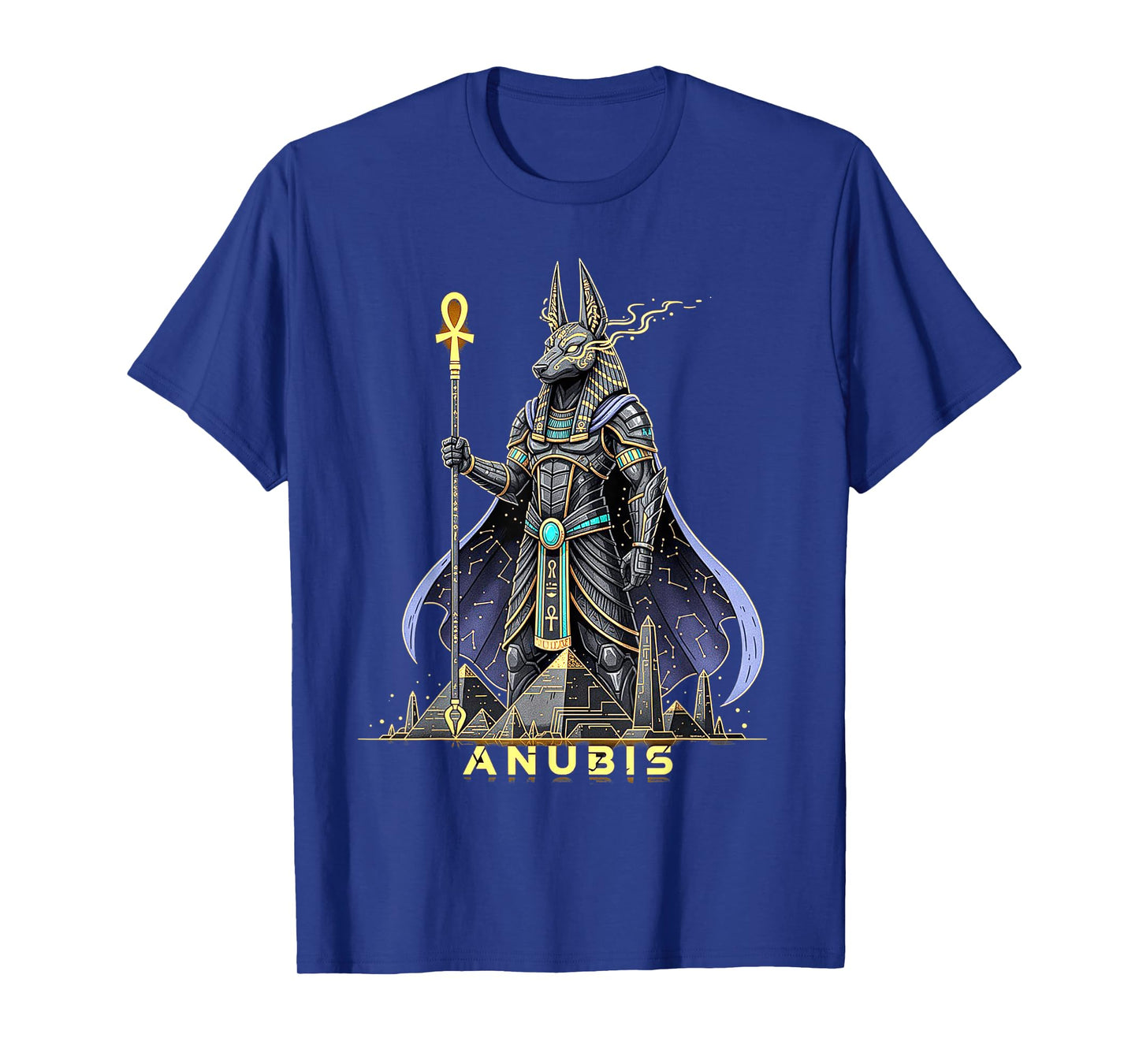 Anubis God King Pharaoh of Egypt Graphic Design Illustration T-Shirt