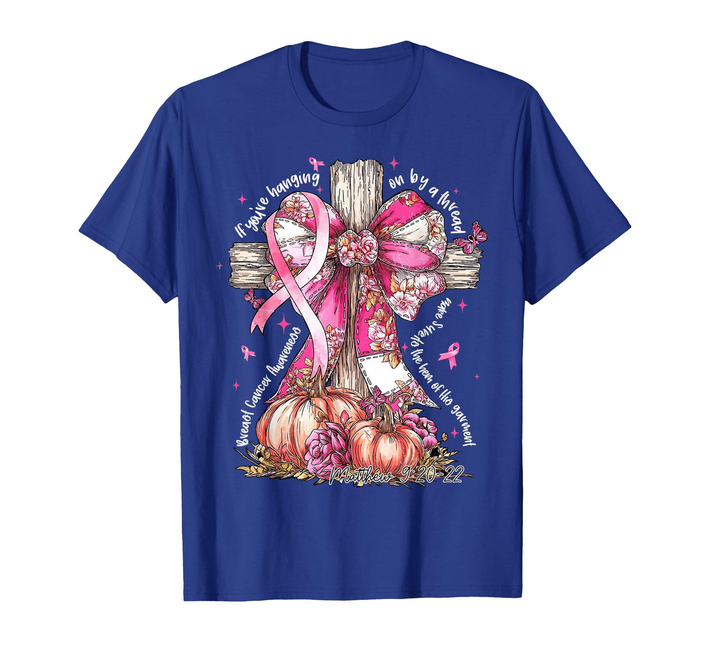 Jesus Pink Bow Cross Breast Cancer Faith Hope Strength T-Shirt