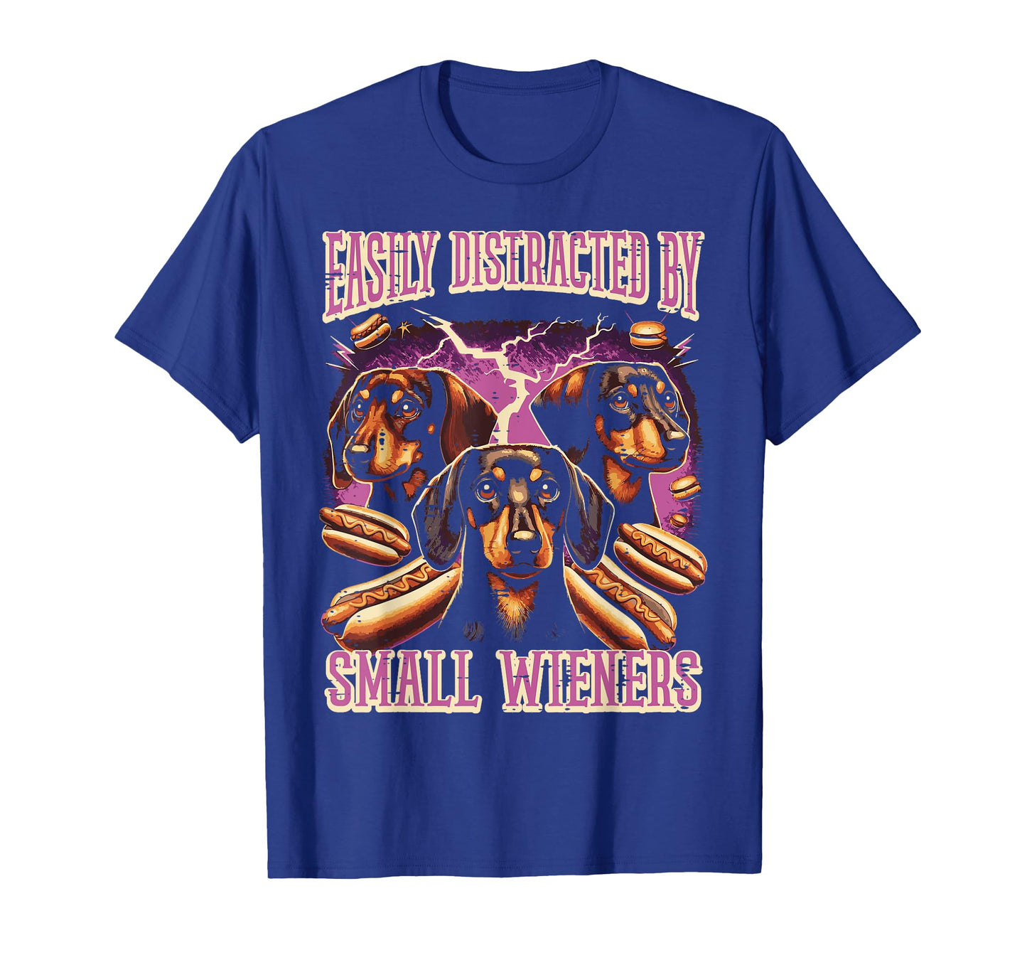 Inappropriate Easily Distracted by Small Dachshund Funny T-Shirt