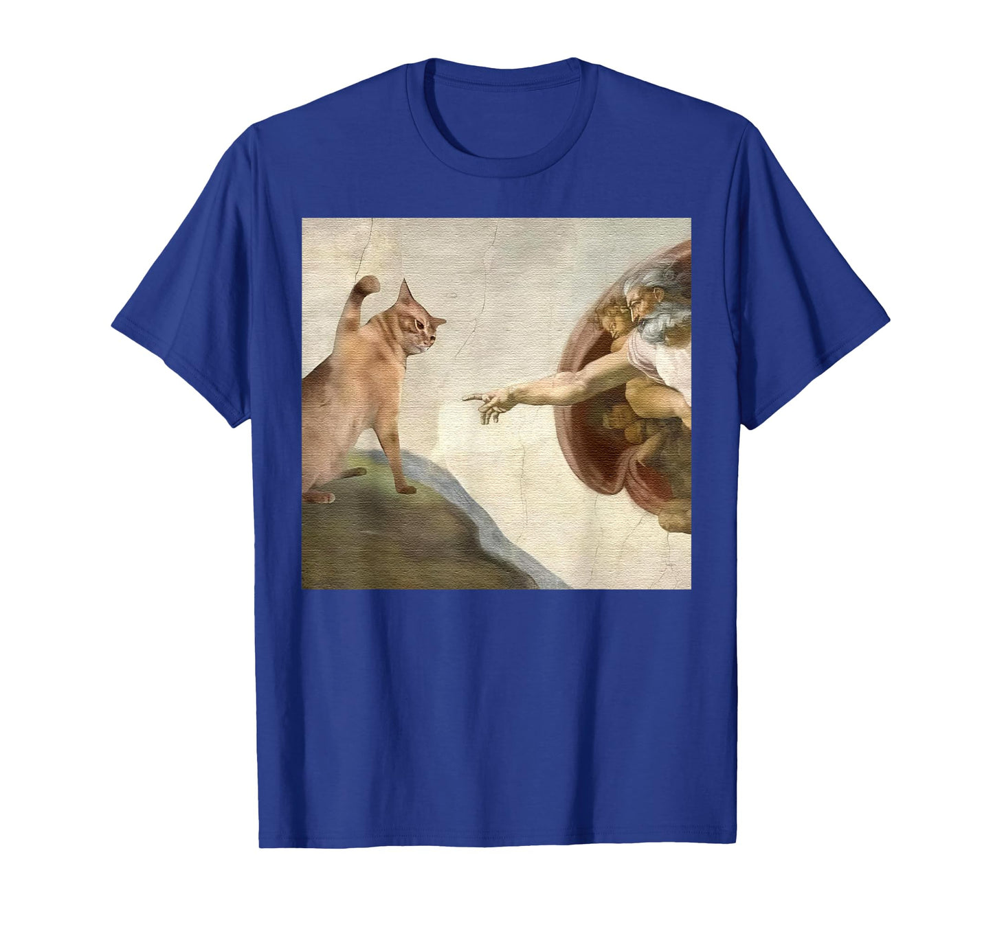 The Divine Swipe Funny Cat Swatting God's Hand Parody Cat T-Shirt