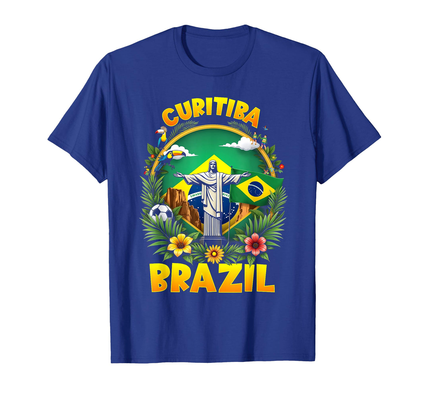 Curitiba Brazil Christ The Redeemer Brazilian Flag T-Shirt