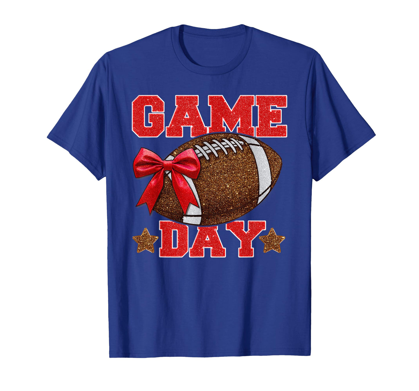 Game Day Football Season Football Mama Girl Red Gold Vibes T-Shirt