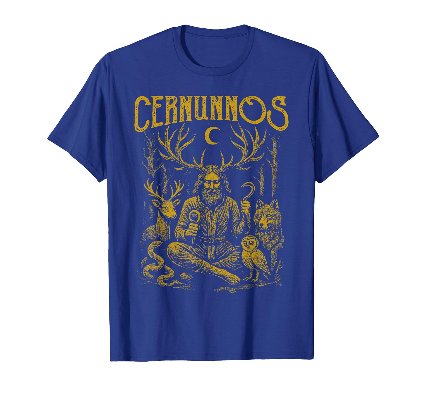 Cernunnos Horned God Forest Animals Pagan Nature Deity T-Shirt