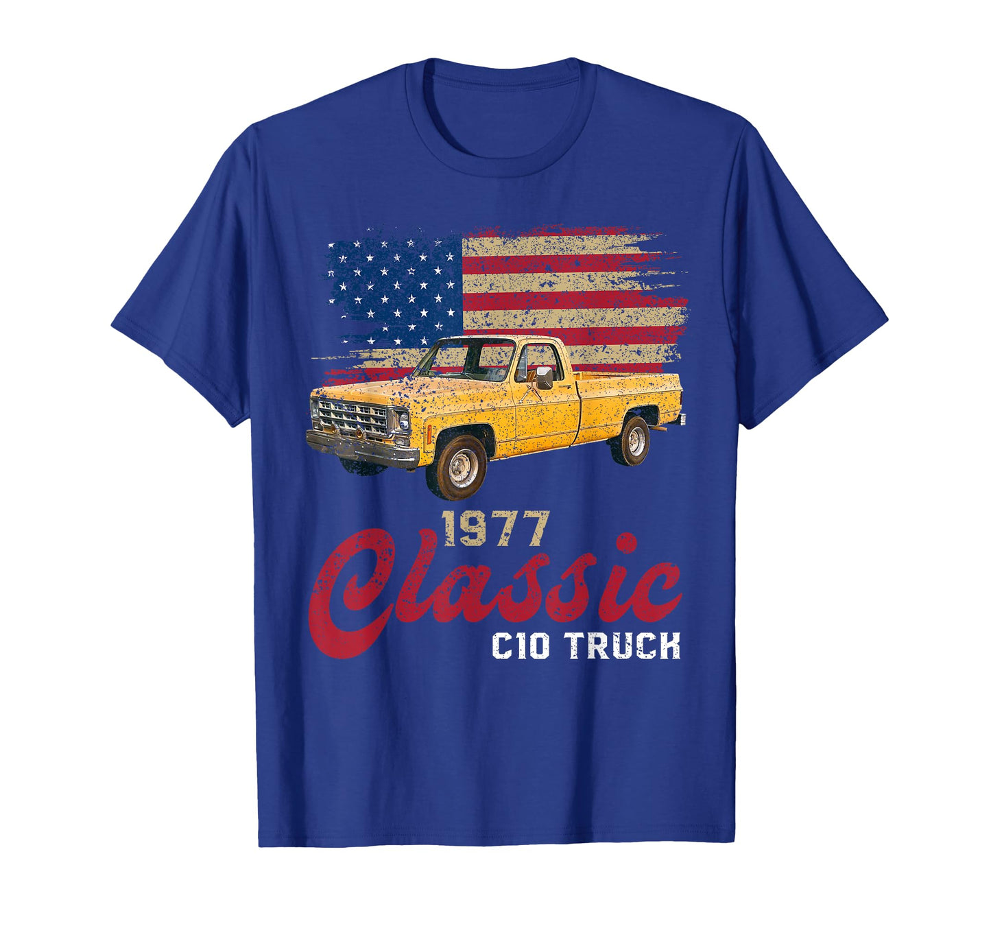 1977 77 c10 truck American Flag T-Shirt