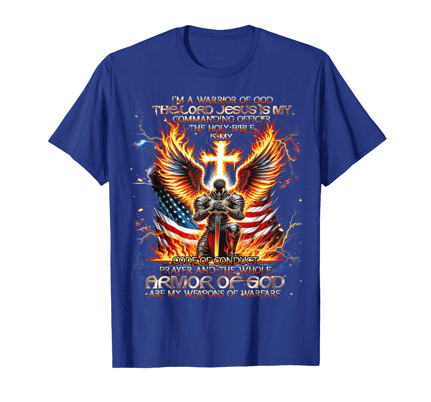 I'm A Warrior Of God The Lord Jesus Is My Commanding- Knight T-Shirt