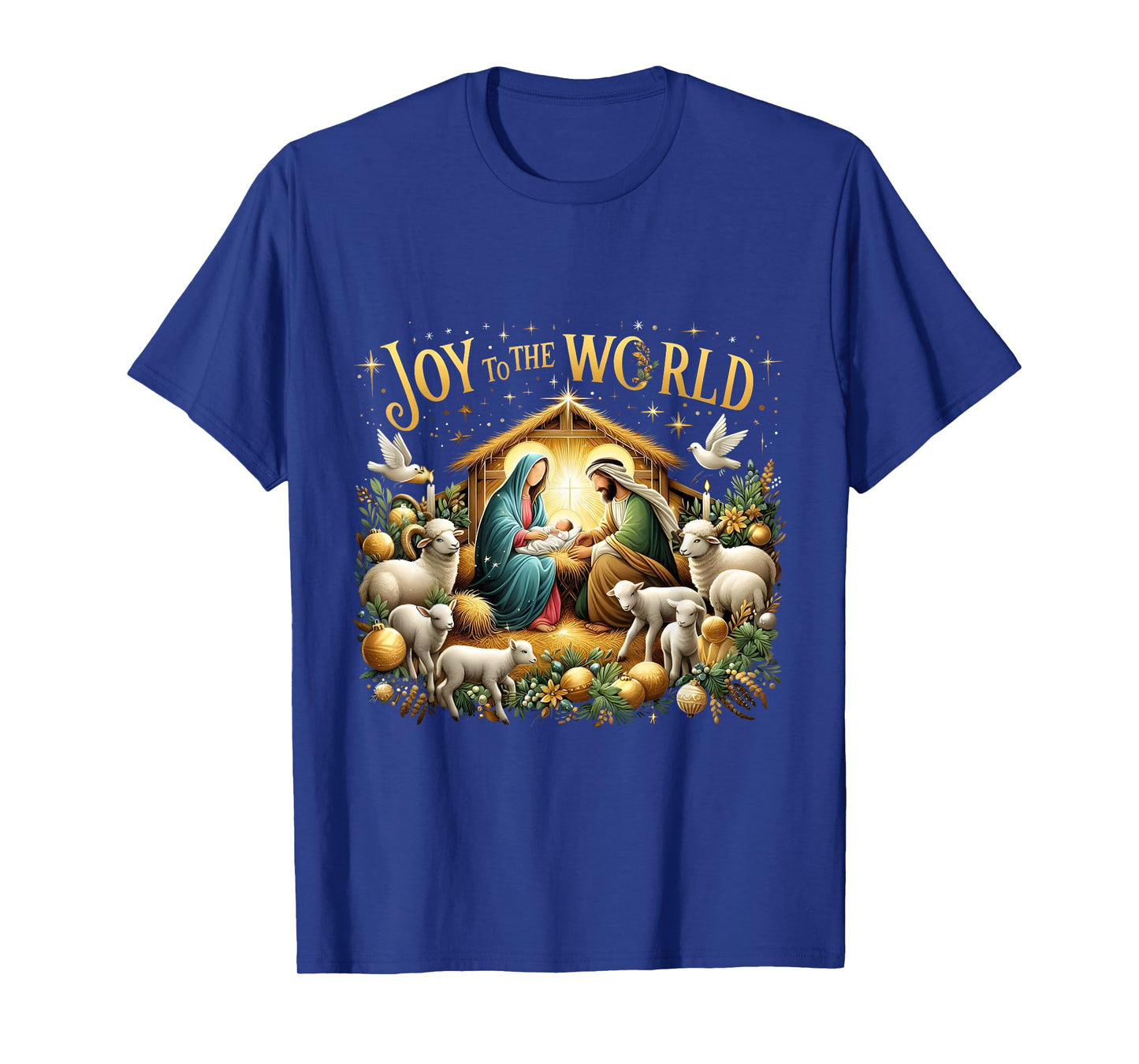 Christmas Nativity Christian Birth Of Jesus Joy To The World T-Shirt
