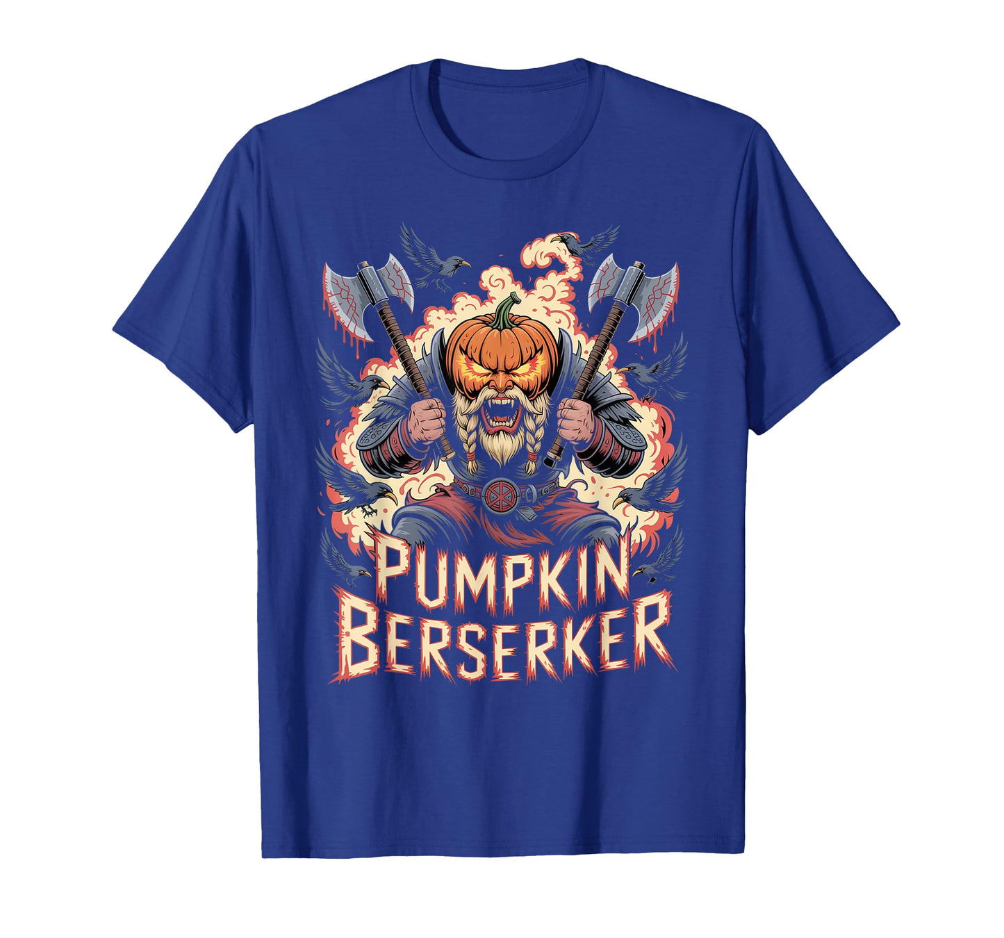 Norse Mythology Halloween - Pumpkin Viking Berserker T-Shirt
