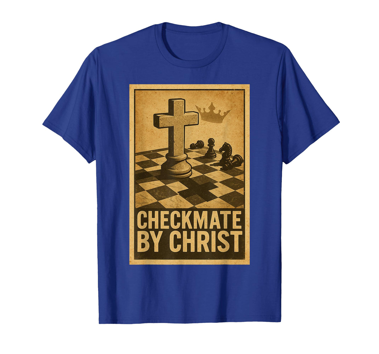 Checkmate by Christ Vintage Christian Chess Poster T-Shirt
