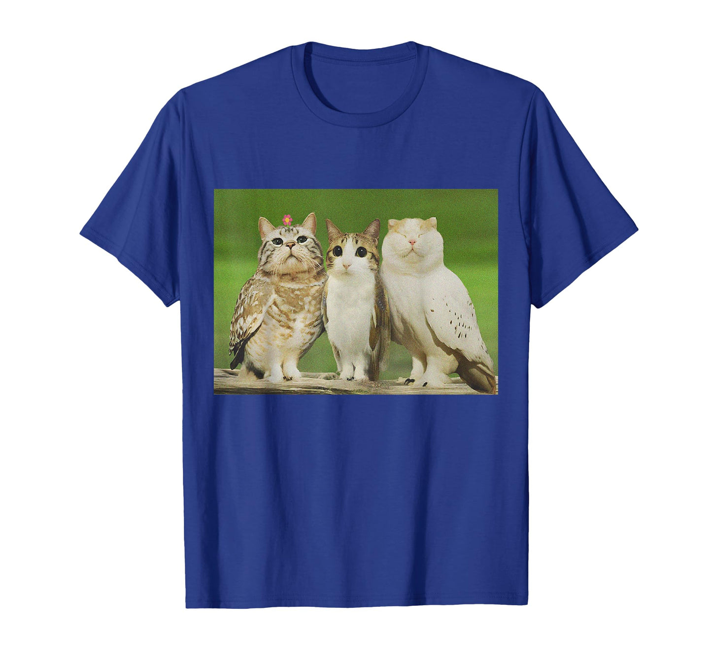 Meowl Trio Cat Owl Funny Cursed Internet Trendy Meme T-Shirt