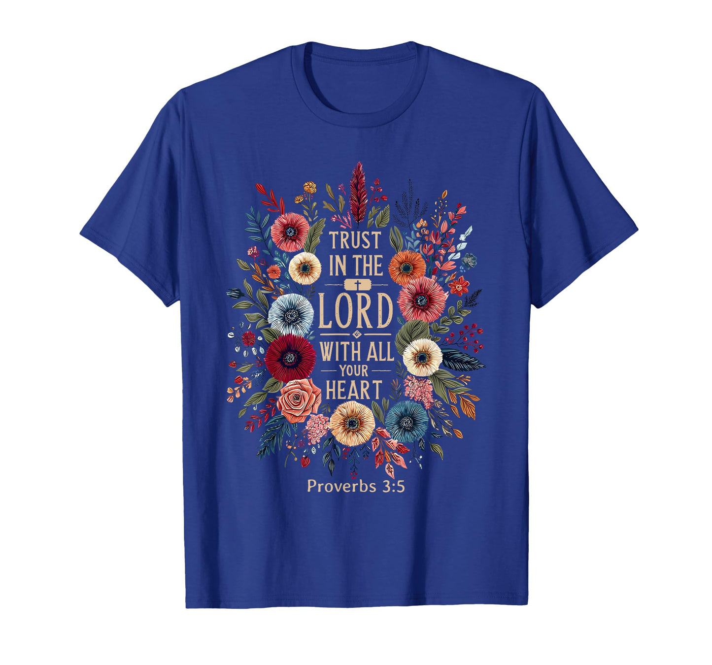 Trust in The Lord Religious Retro Floral Christian Faith T-Shirt