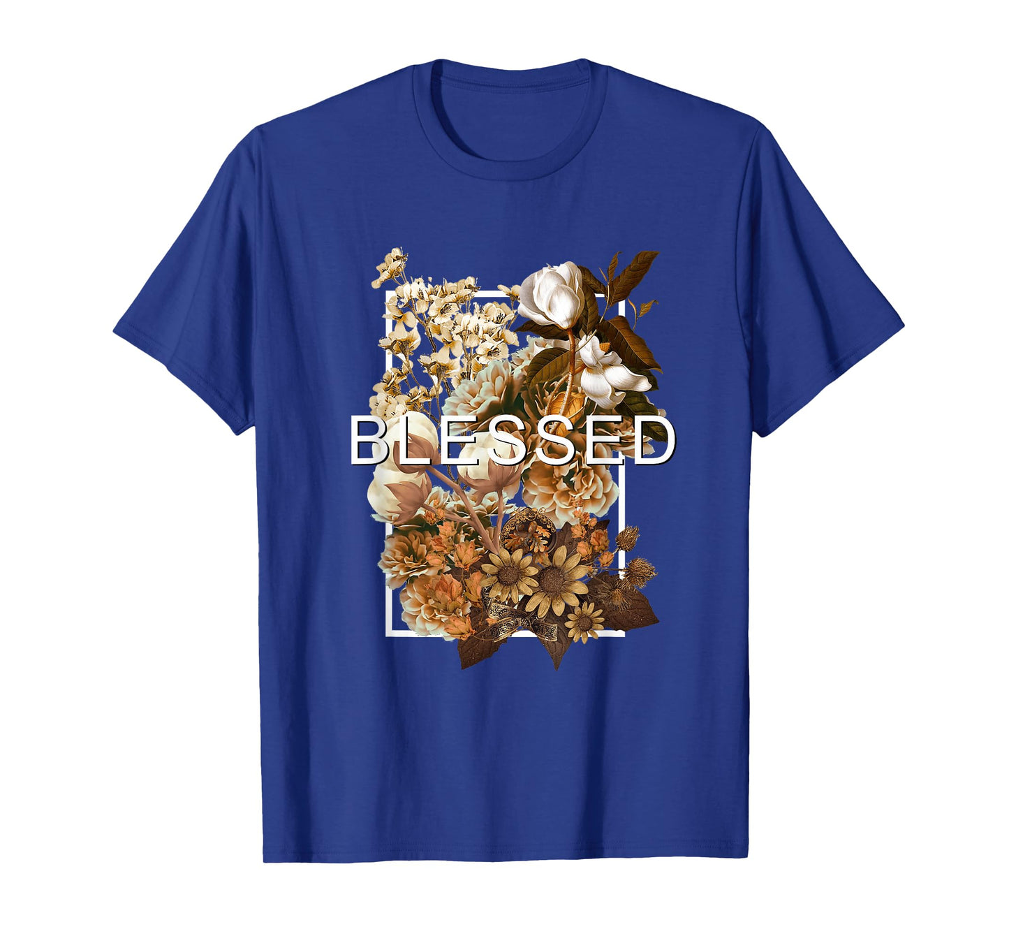 Brown Blessed & Blooming Brown Color Graphic T-Shirt