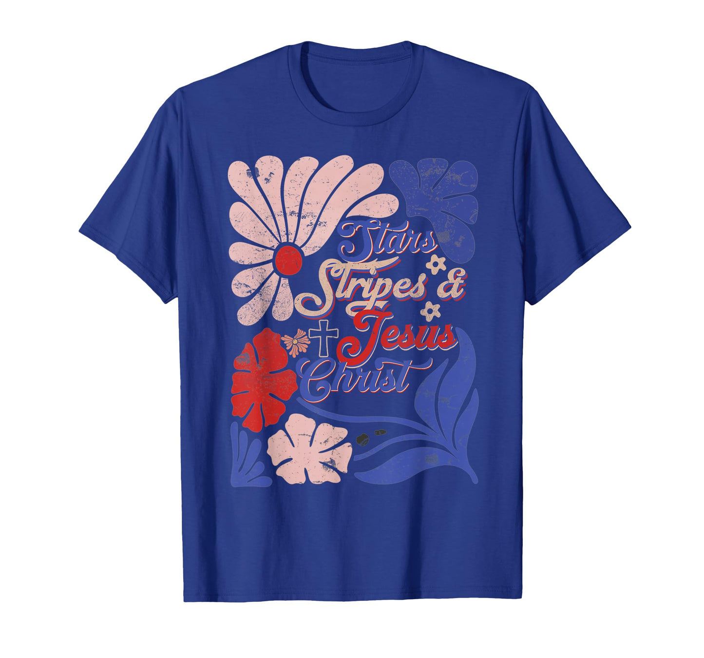 Boho Christian 4th of July Stars Stripe And Jesus Christ T-Shirt
