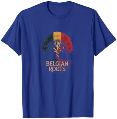Belgian Roots - Belgium Flag Colors Family Tree Souvenir T-Shirt - T-Shirt | Royal